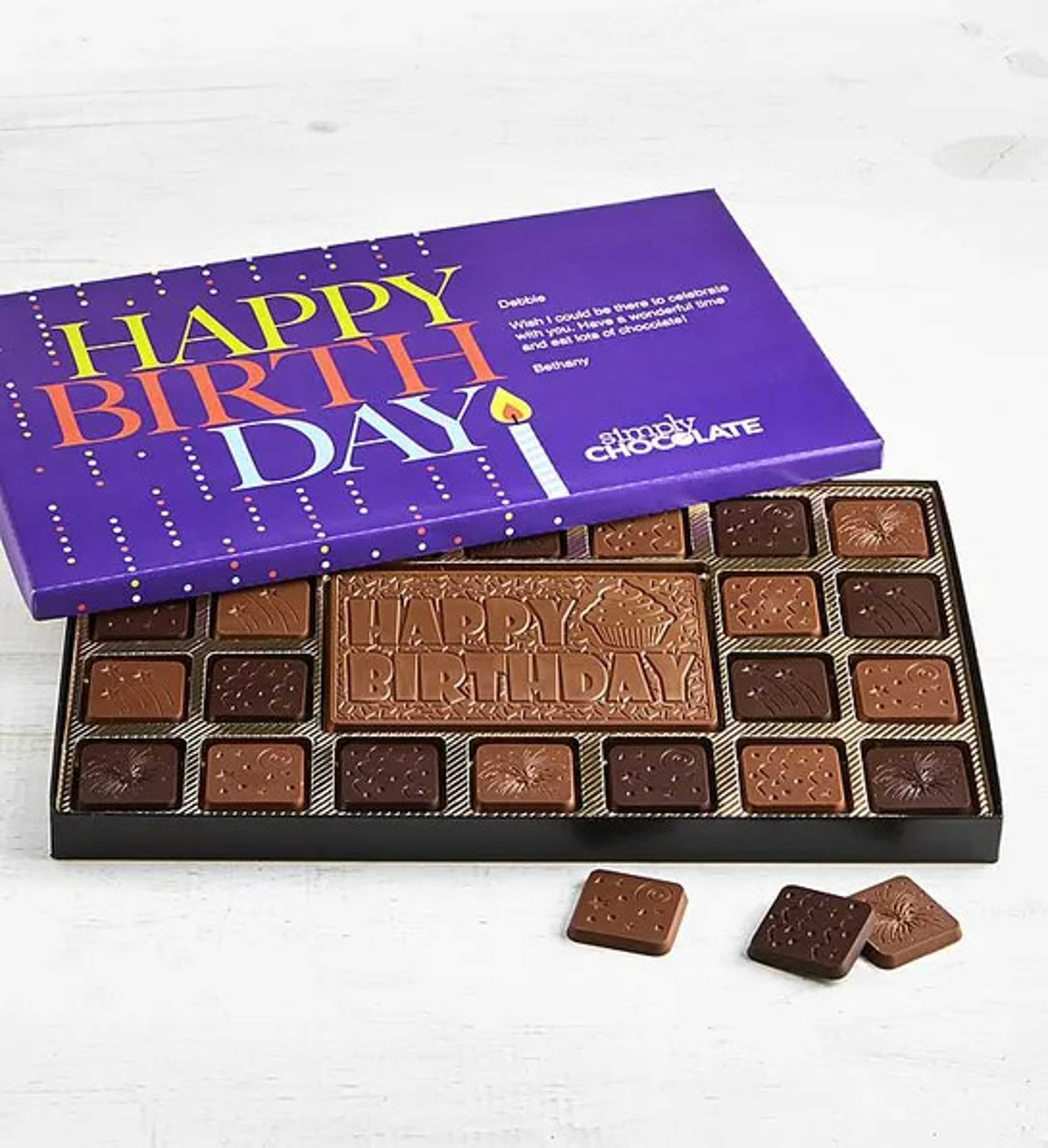 birthday gift ideas for mom with Simply Chocolate Happy Birthday Personalized Box