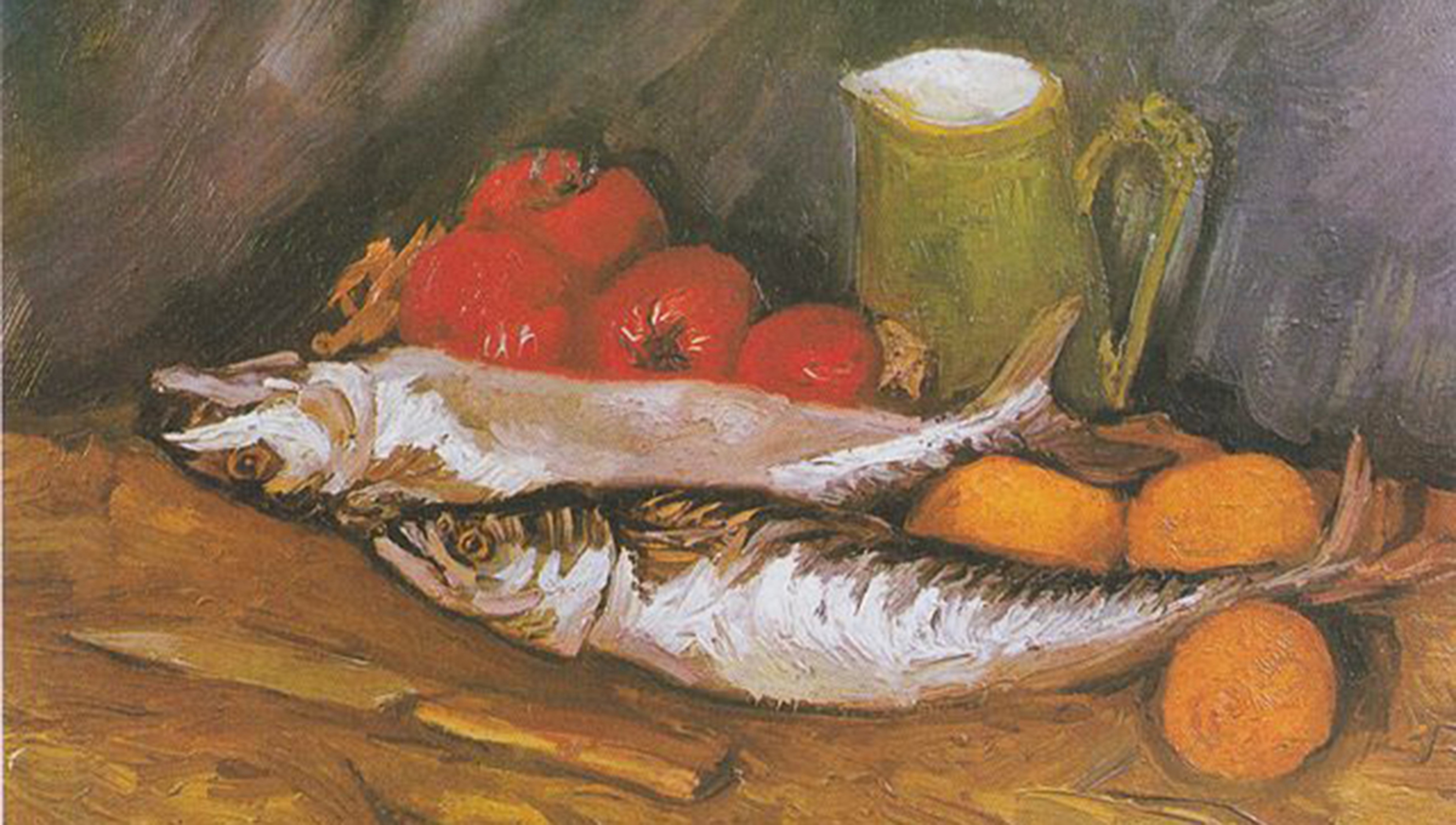 Article Cards Featured Image fish art hero Van Gogh Still life mackerel and tomato