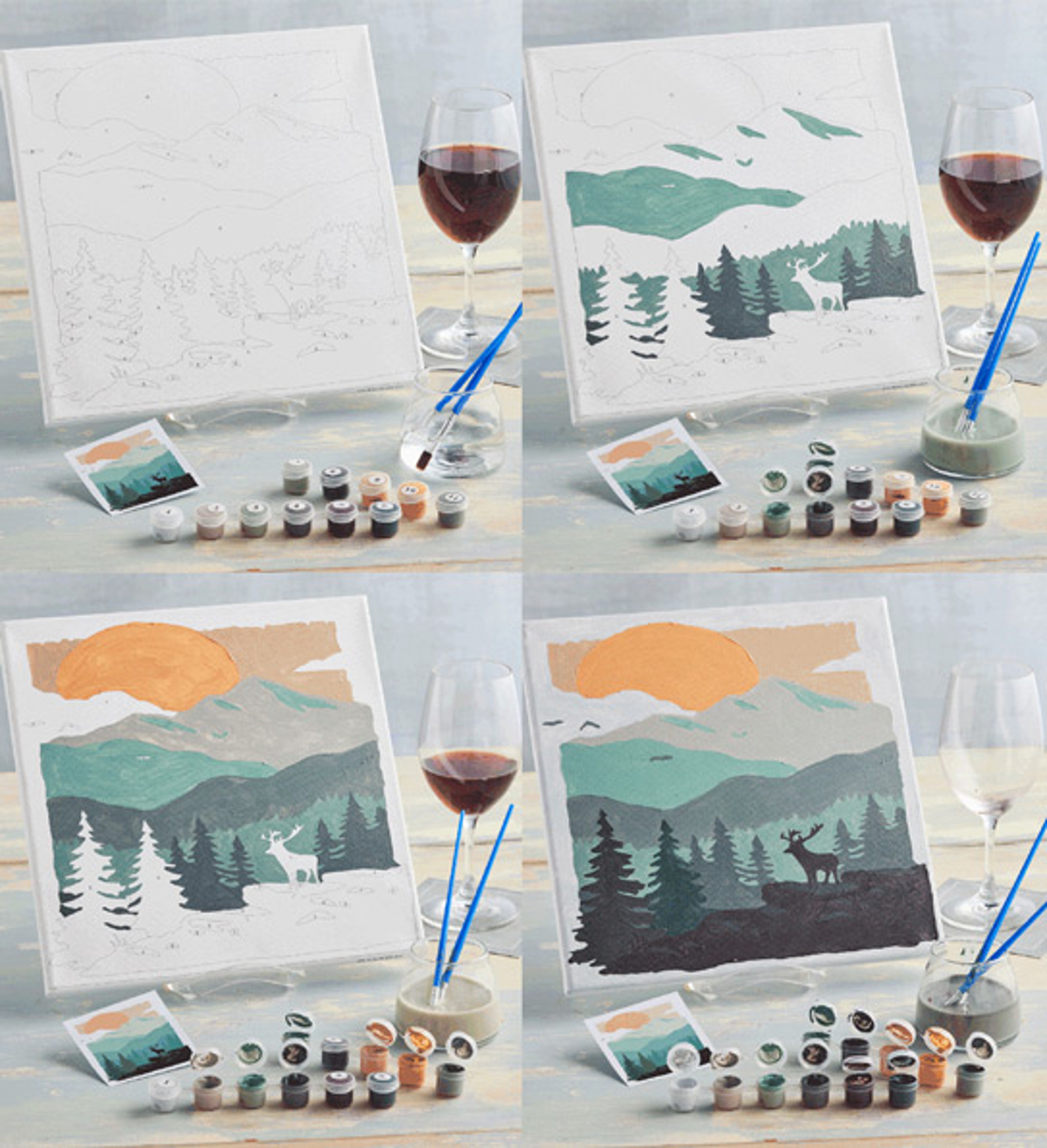 paint and sip paint by the numbers progress