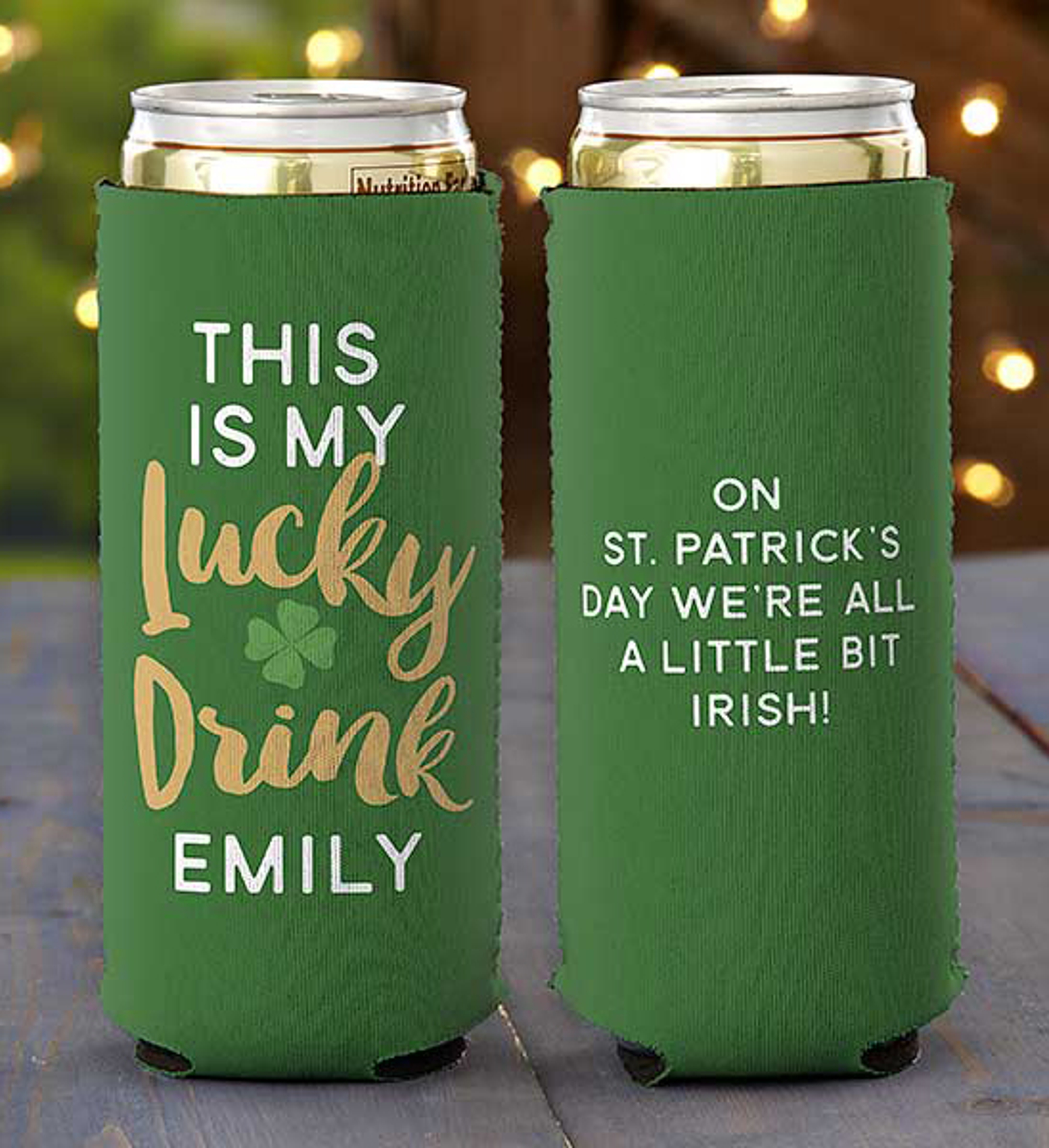 Personalized St. Patrick's Day beer coolers