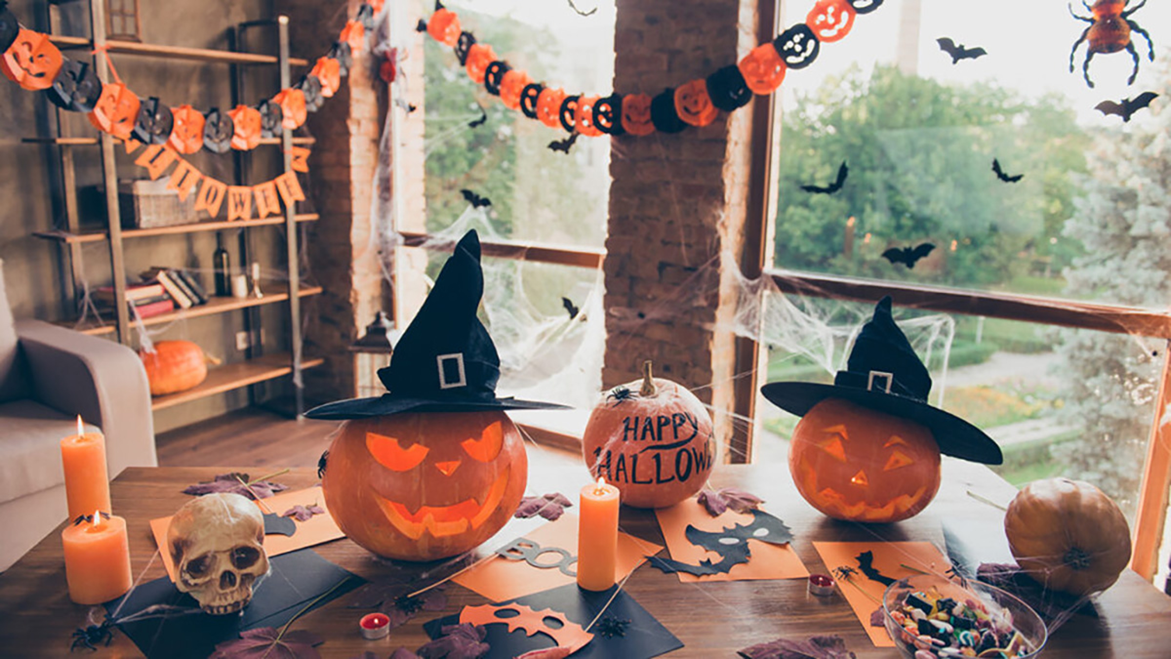 Halloween decorations for a kid friendly Halloween.