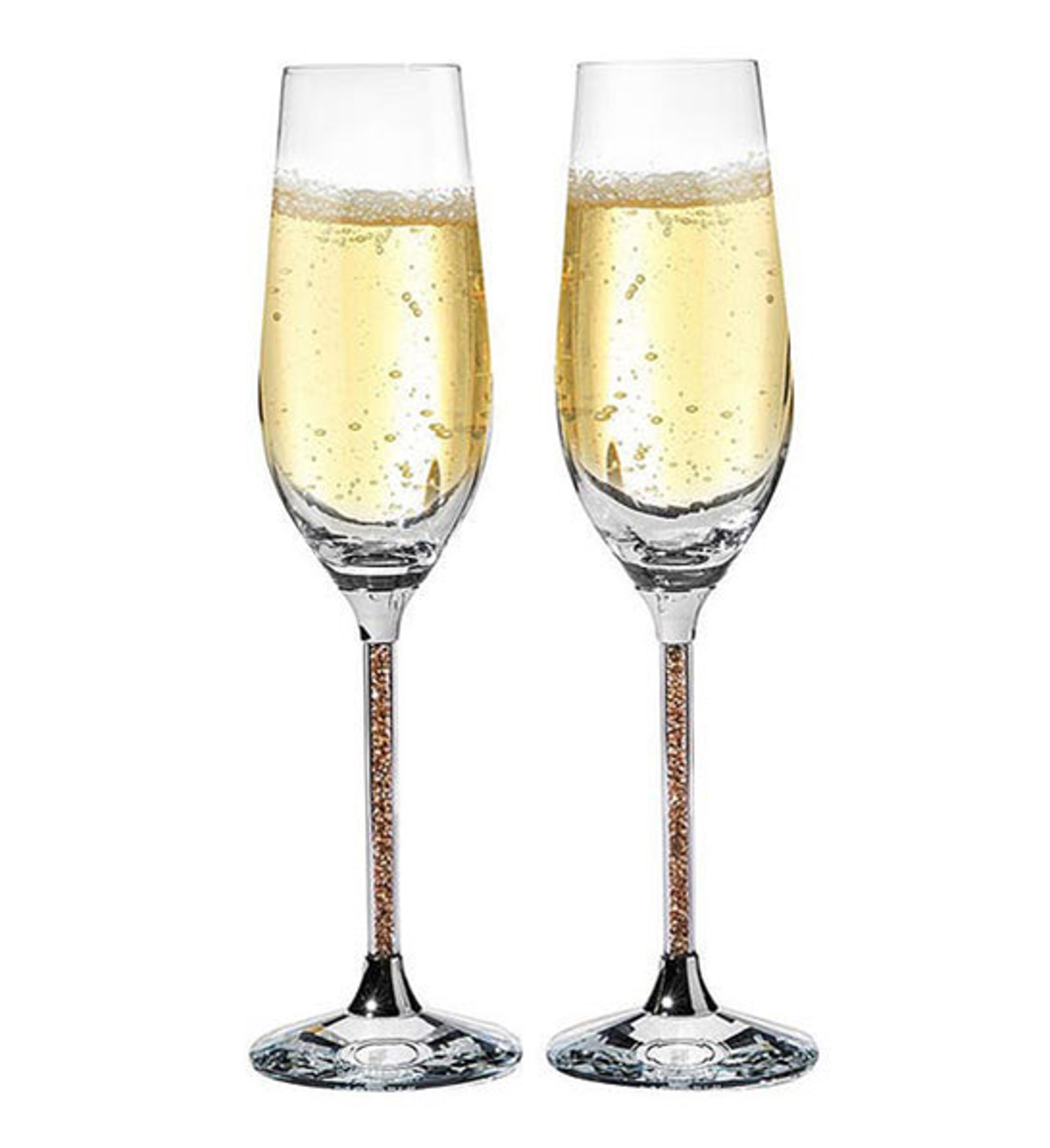 anniversary gift guide image matching champagne flutes