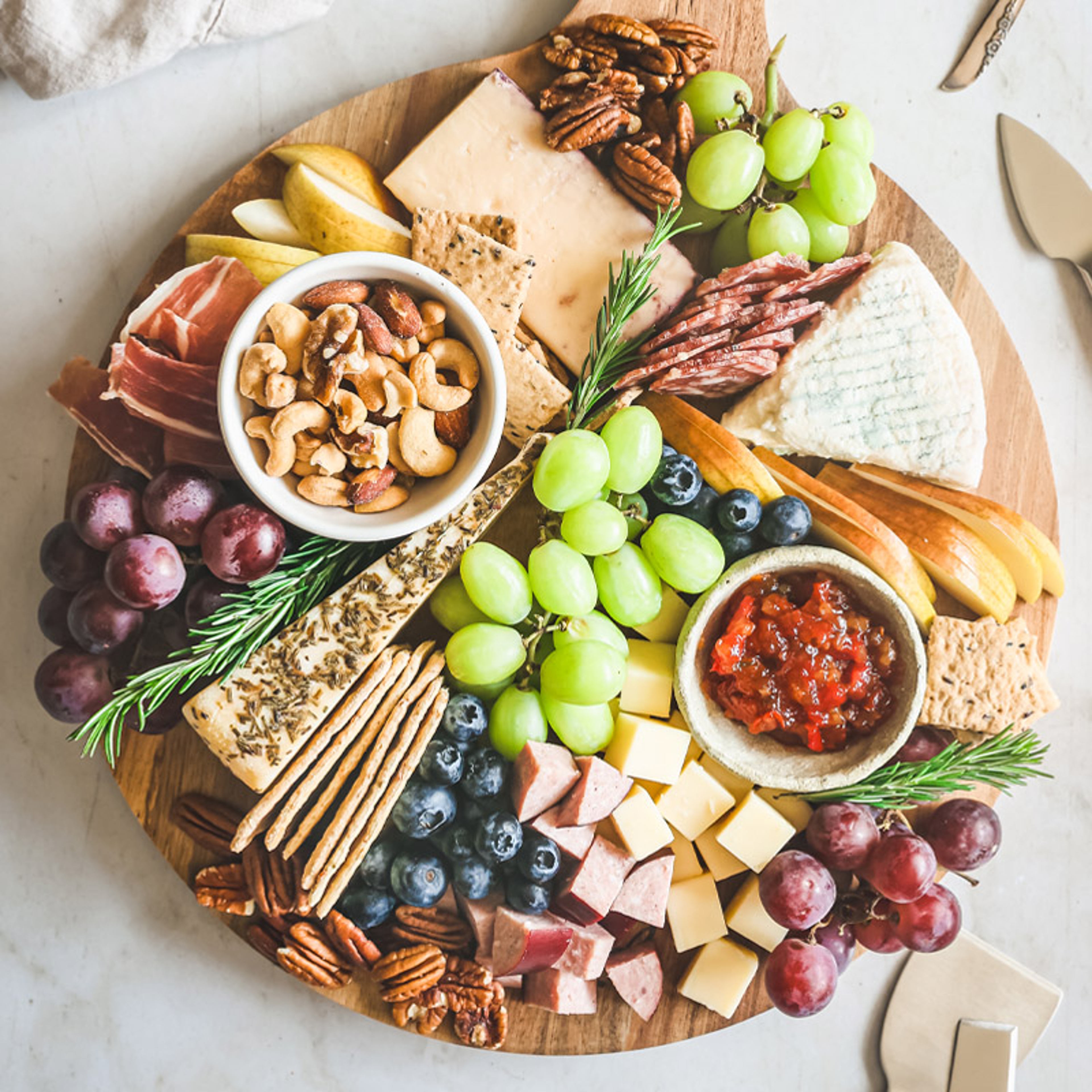 creating charcuterie board step