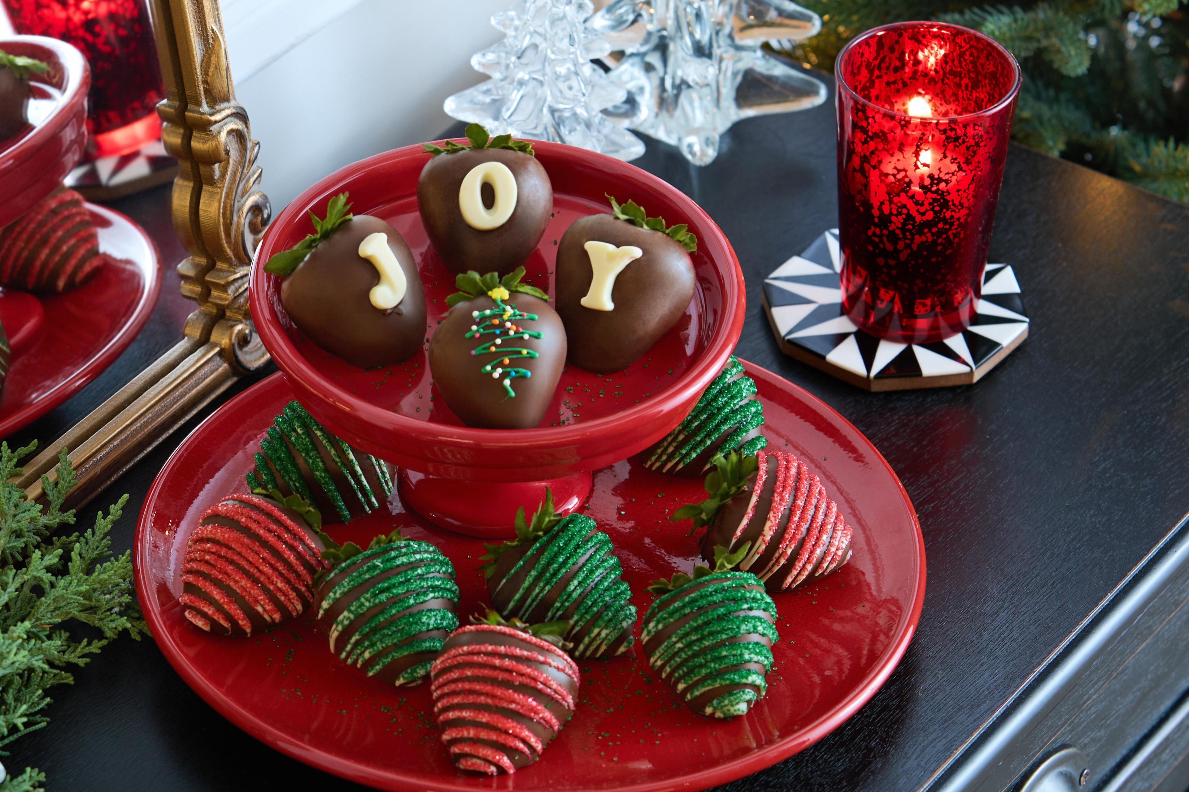 christmas facts hero chocolate dipped strawberries on red plate.JPG