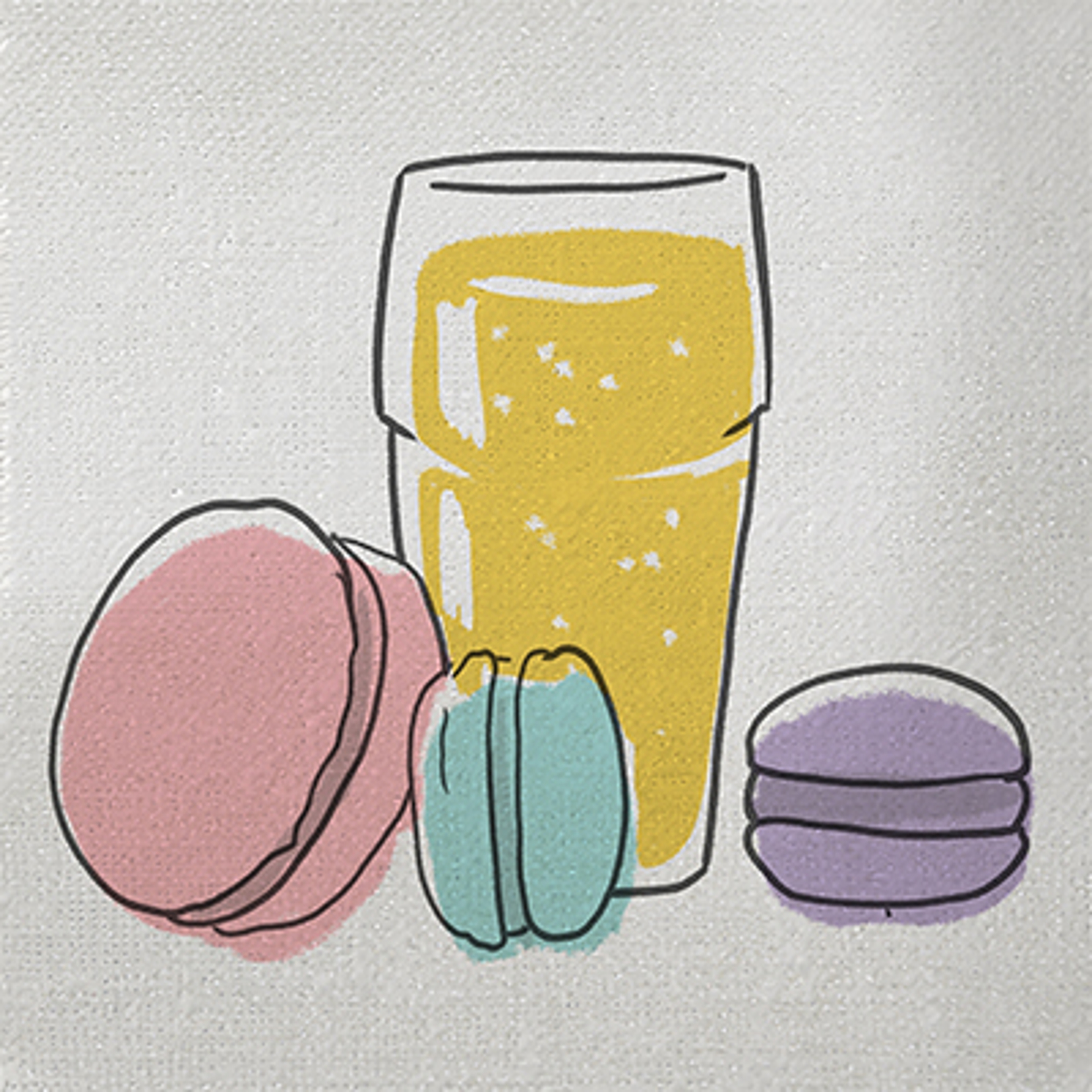 eat like the french snack macaron and sparkling juice