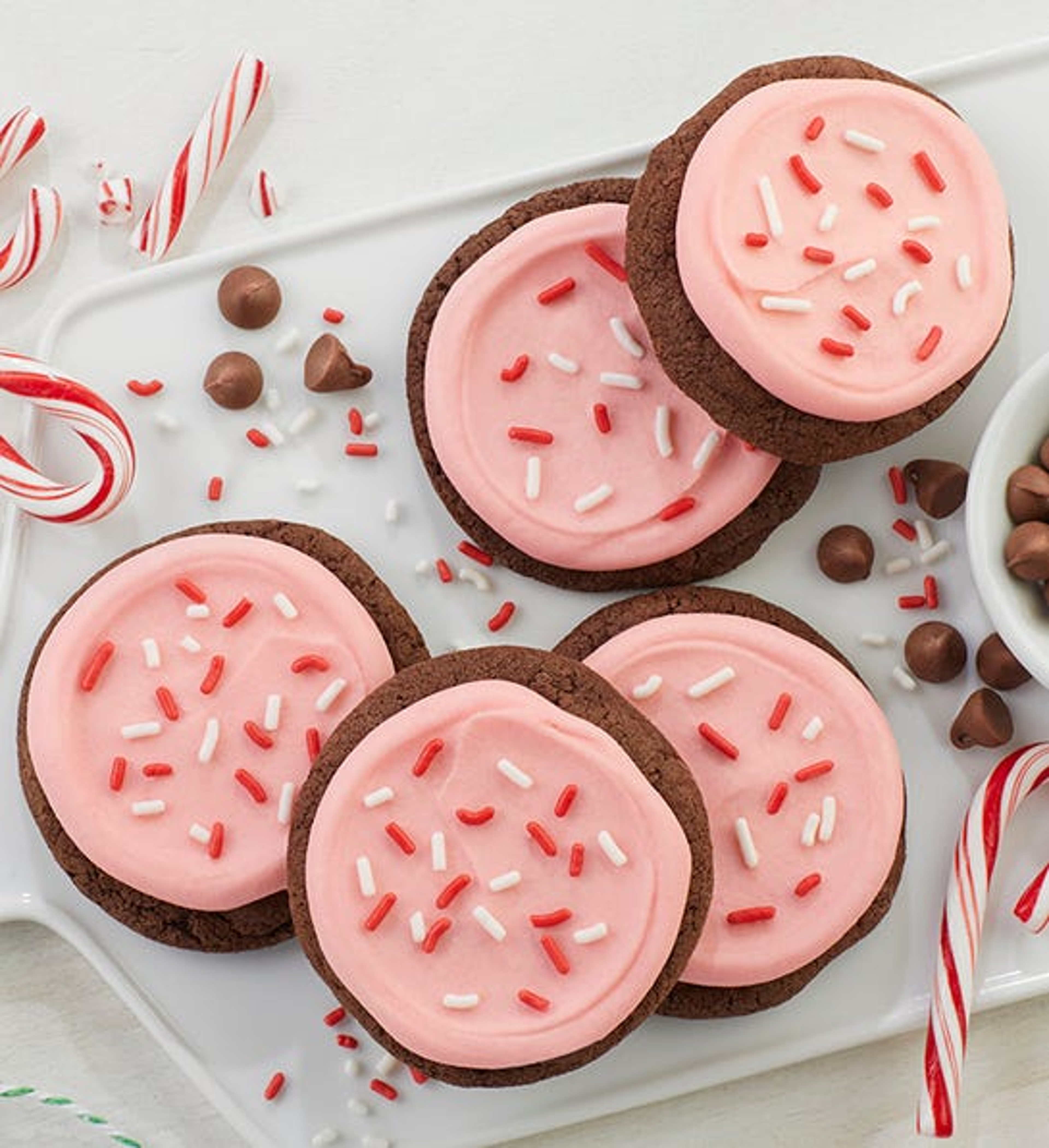 Chocolate Peppermint Cookies with Ganache