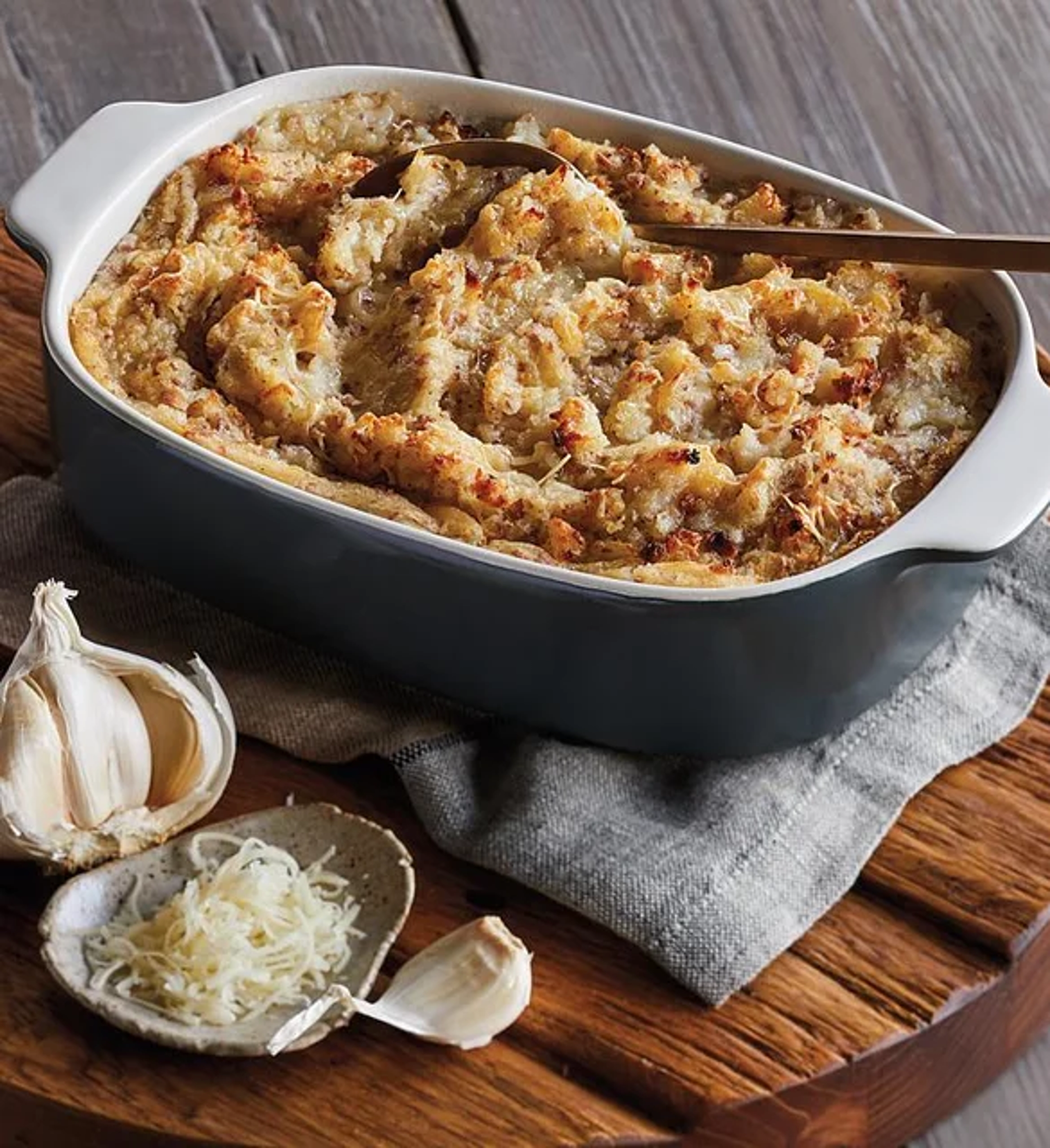 Gruyère and Garlic Red Mashed Potatoes