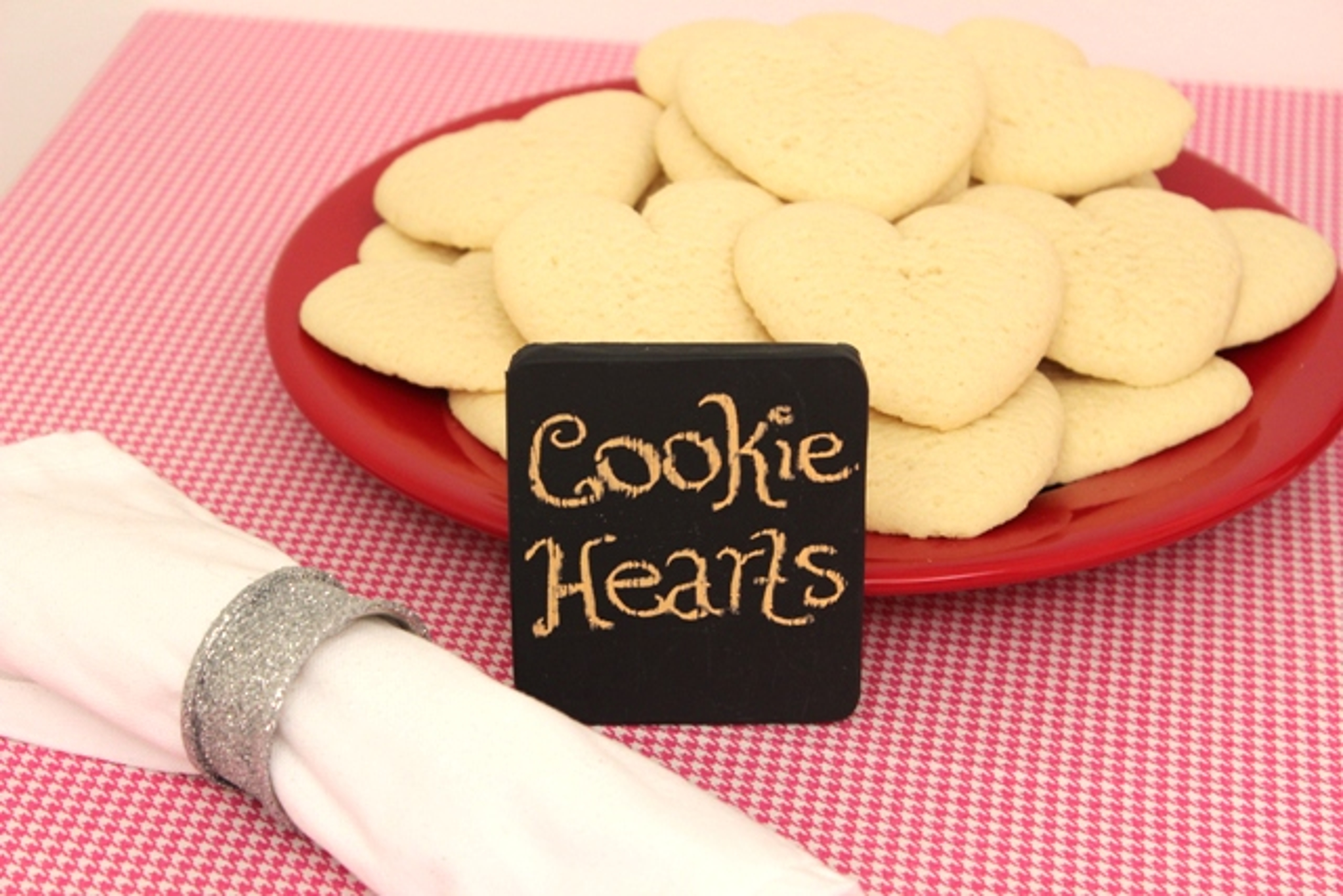 Plate of Cheryl's Heart Shaped Cutout Cookies