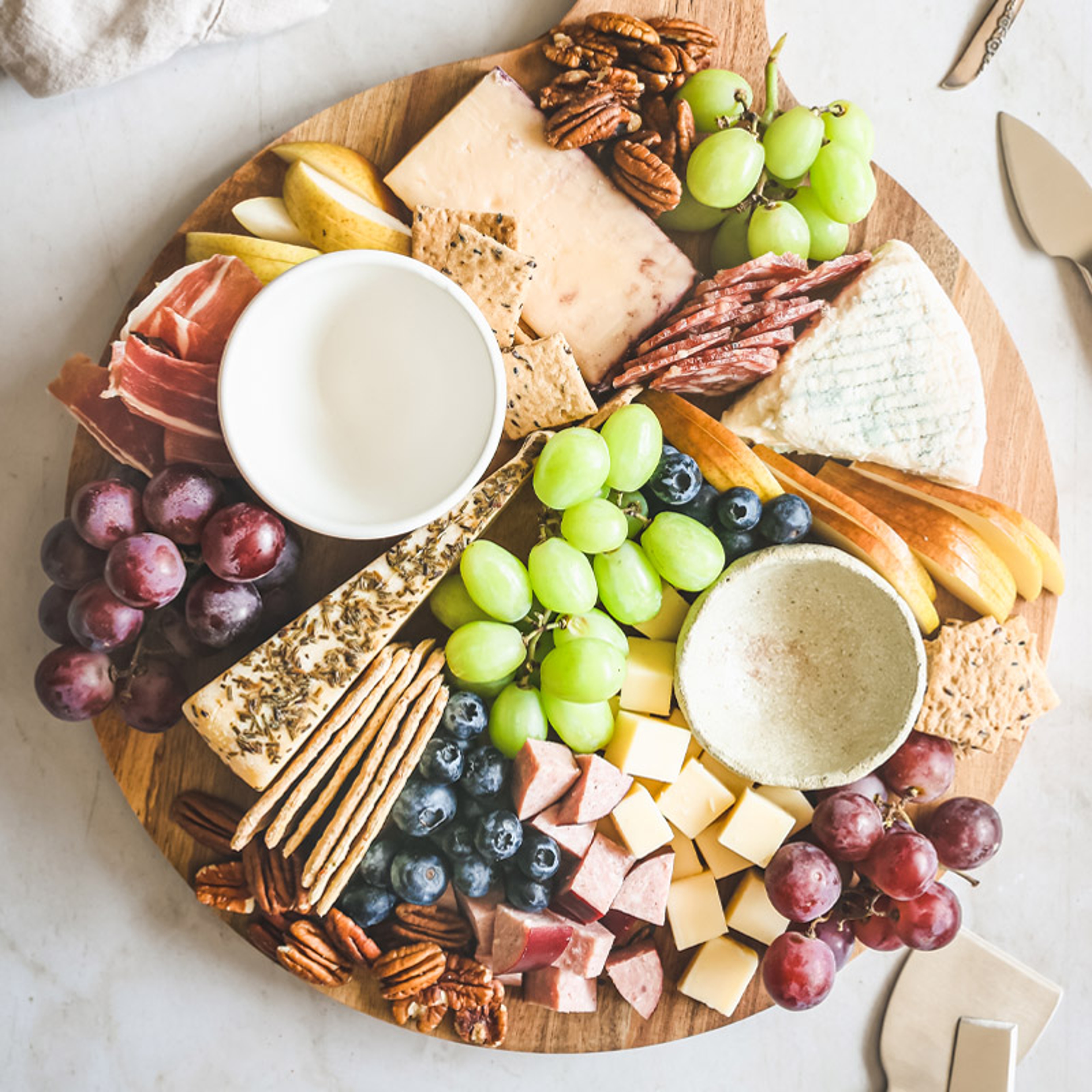 creating charcuterie board step