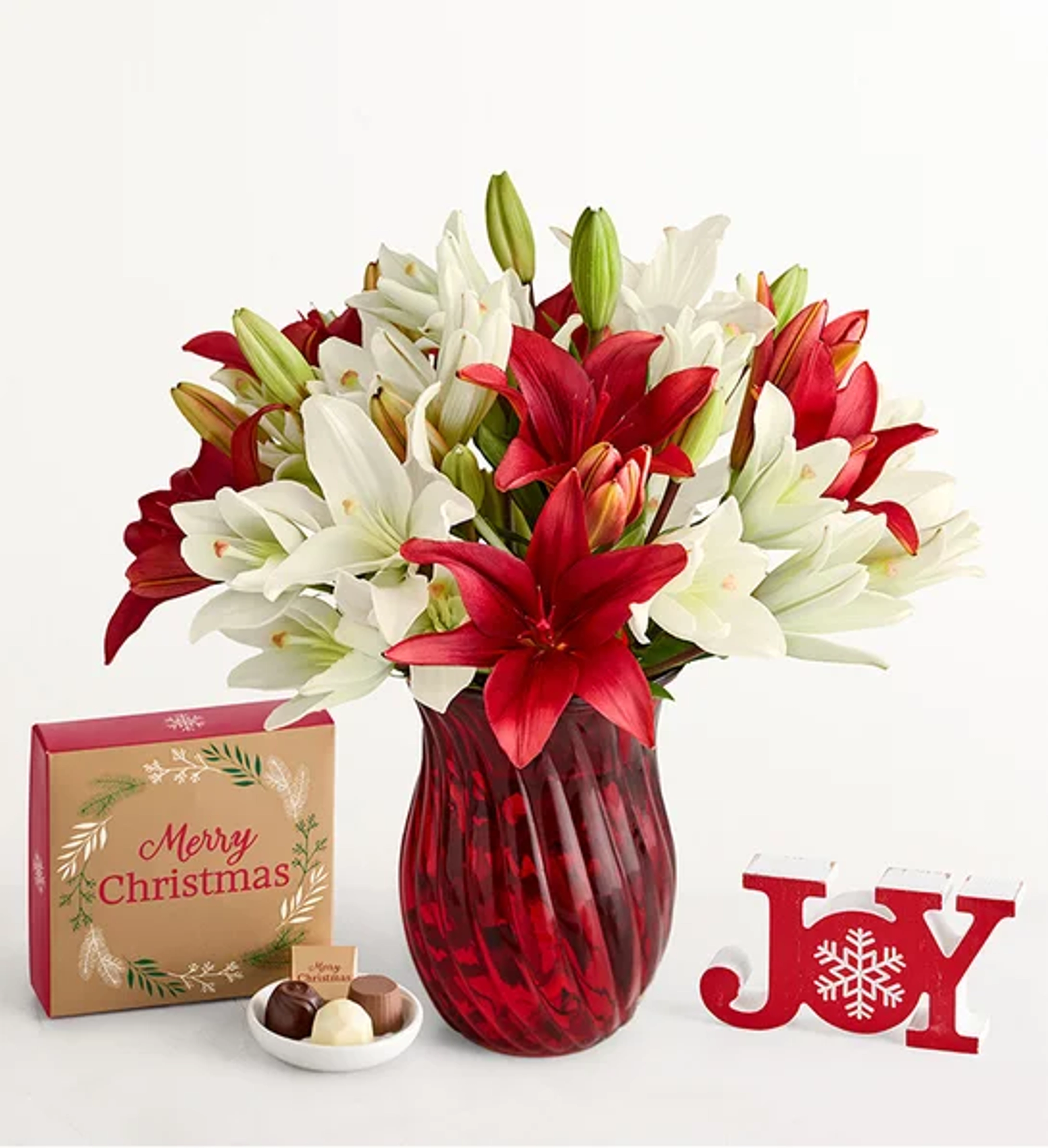 trending christmas wreaths Holiday Lily Bouquet