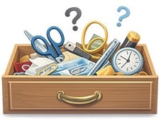 Spring Cleaning junk drawer graphic