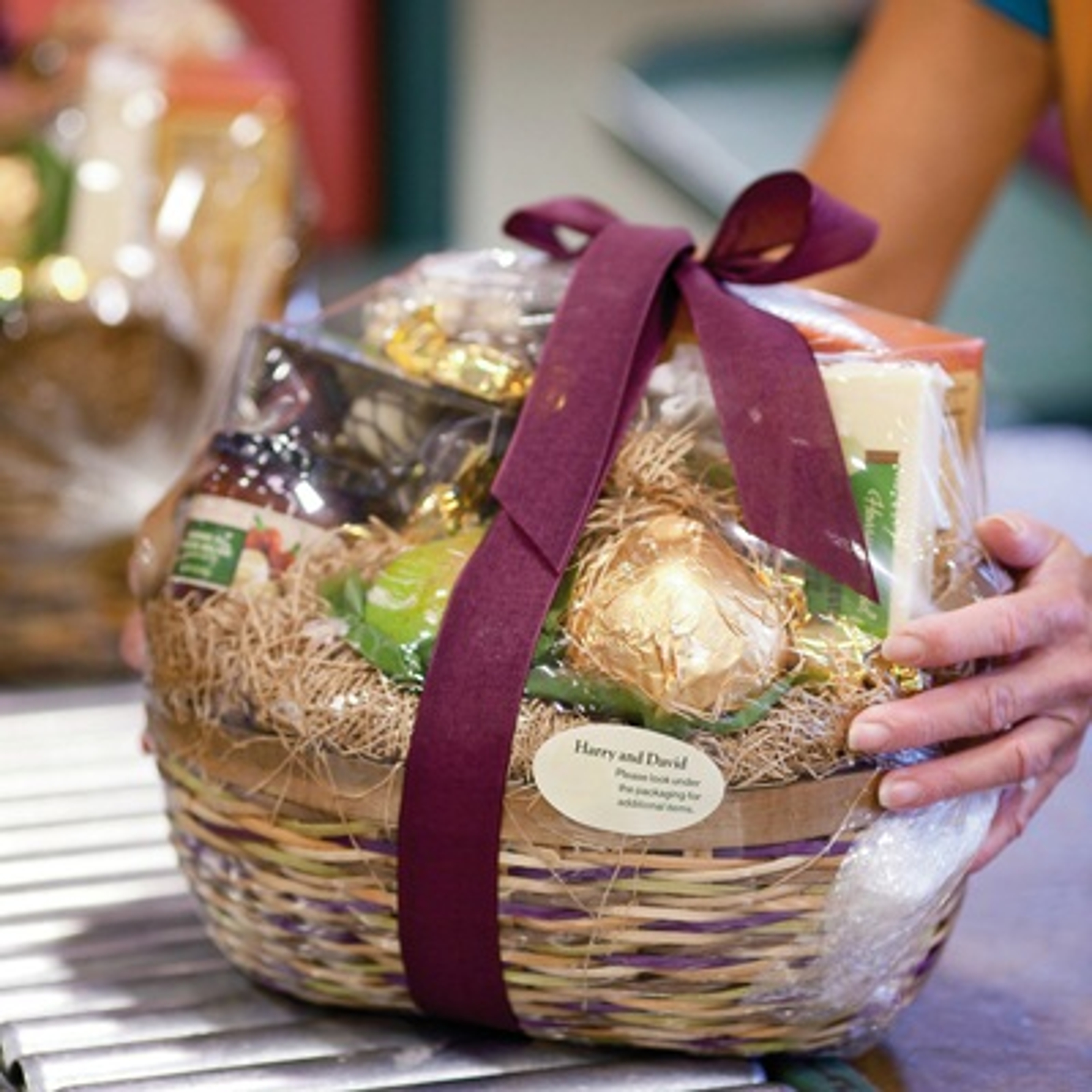 A gift basket from Harry & David is packed and shipped with care. Guaranteed to arrive in perfect condition.