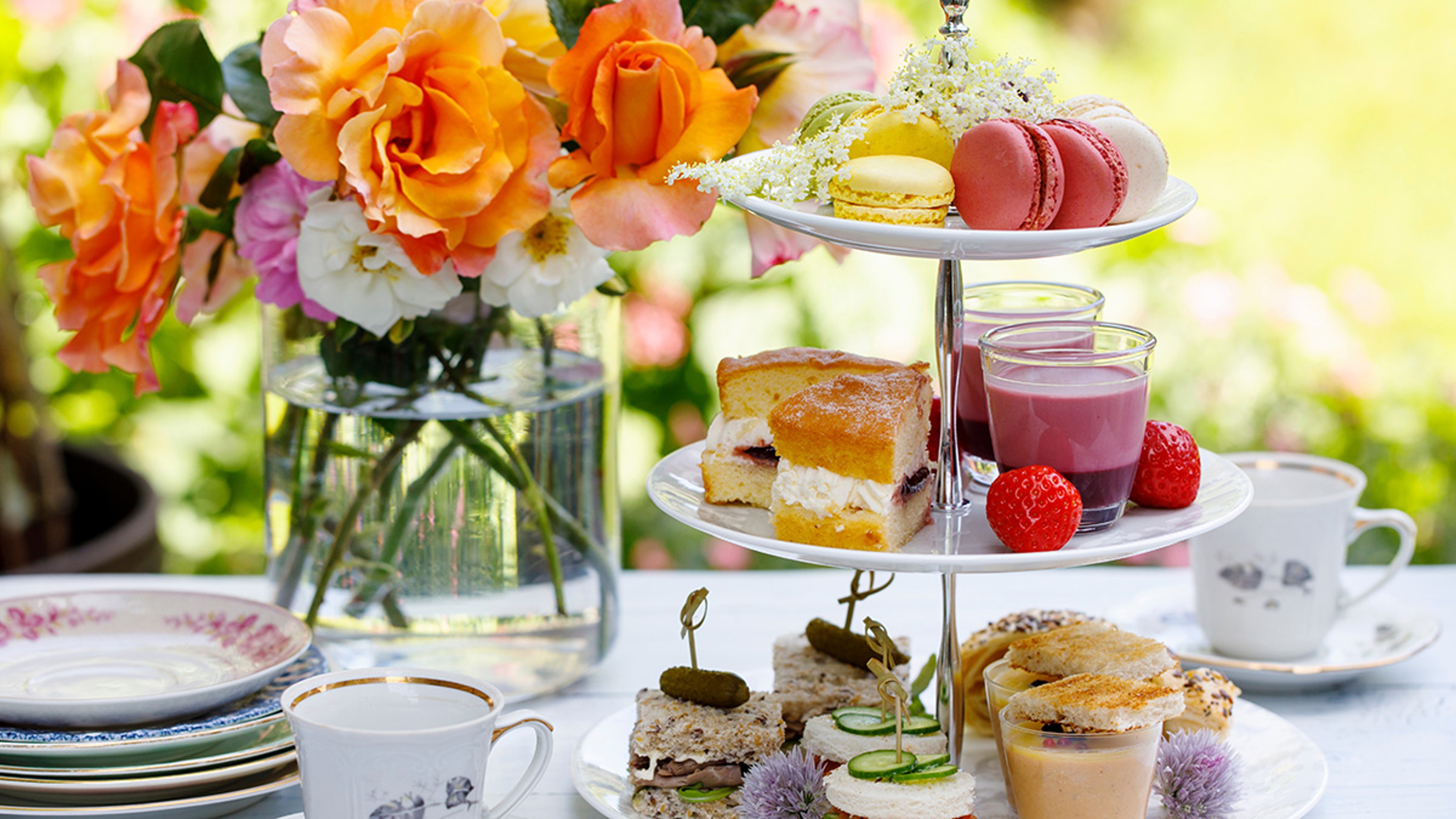 High tea setup for birthday food.