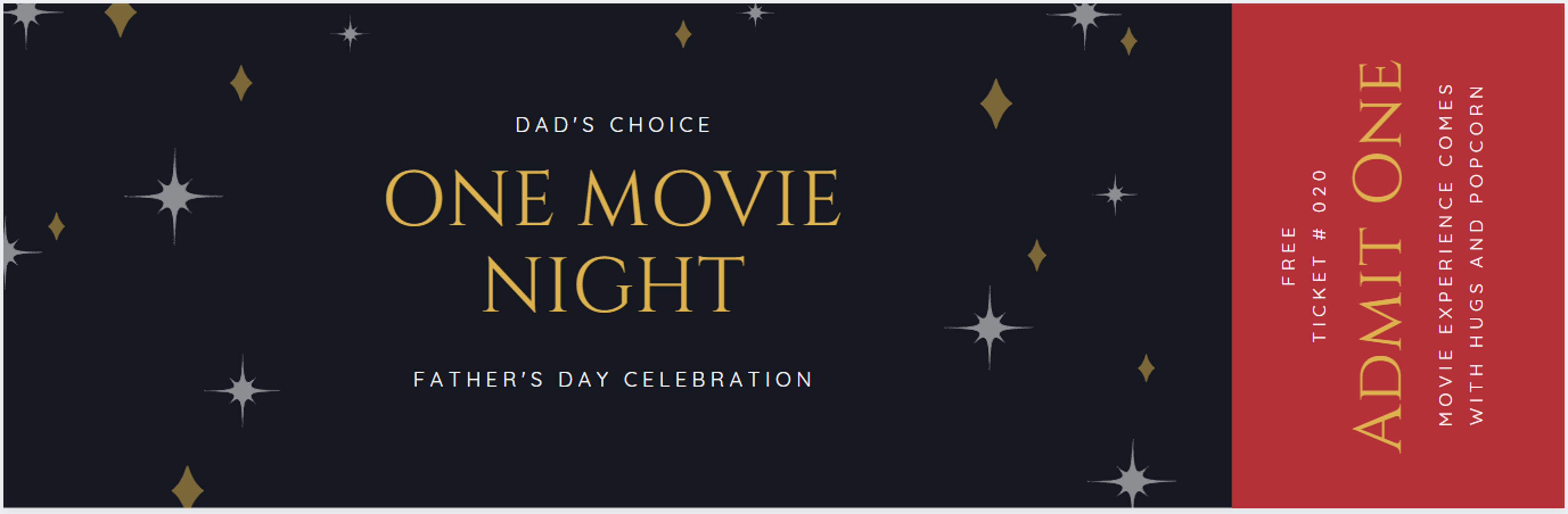 Father's day coupon: movie night