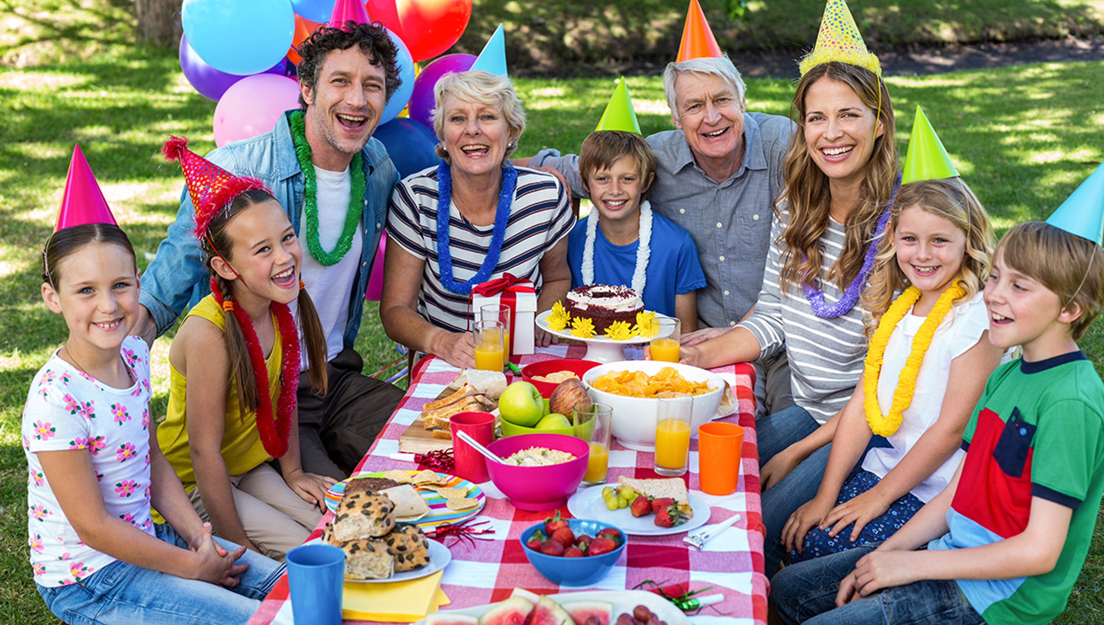 Happy family celebrating a birthday