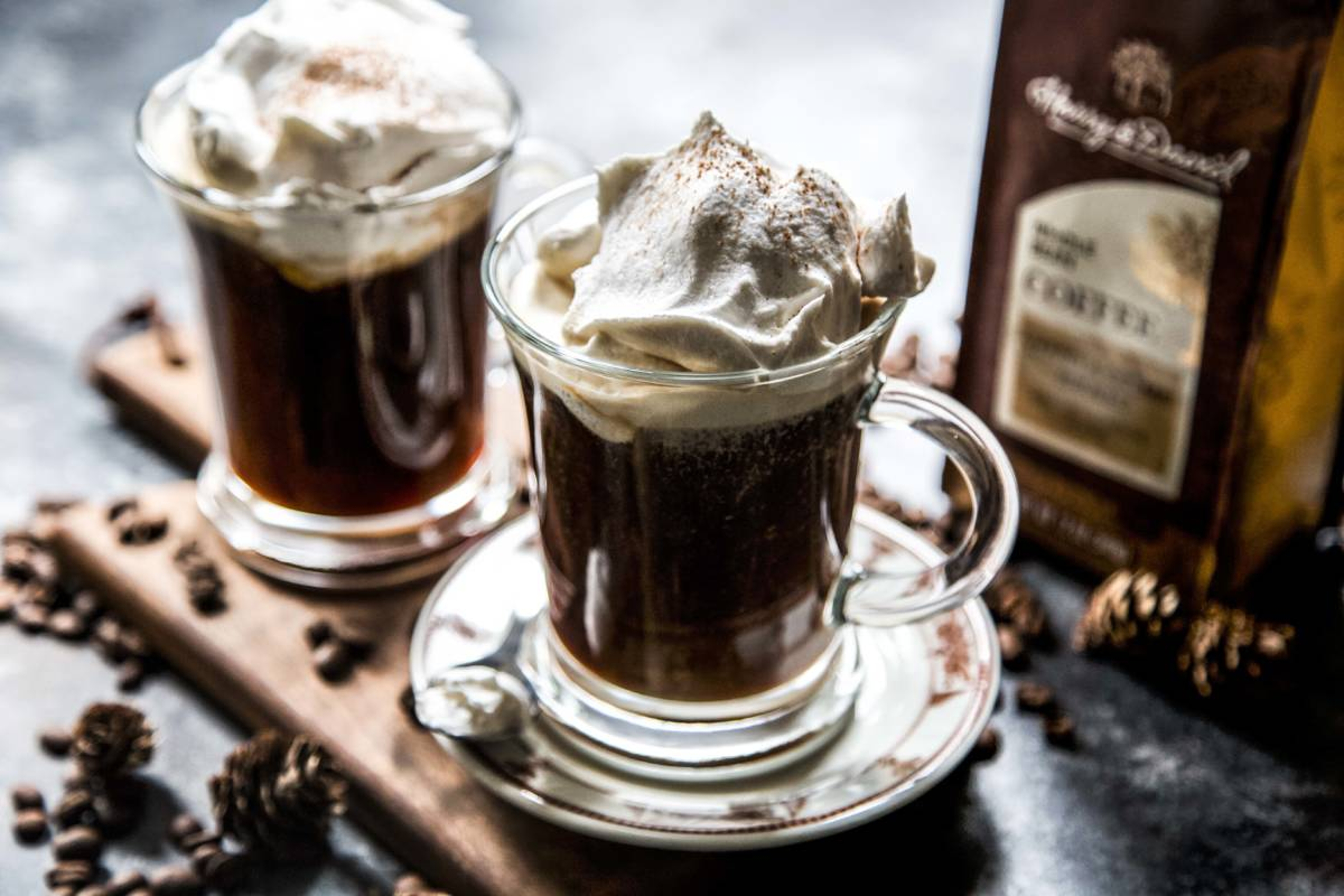 irish coffee with whipped cream