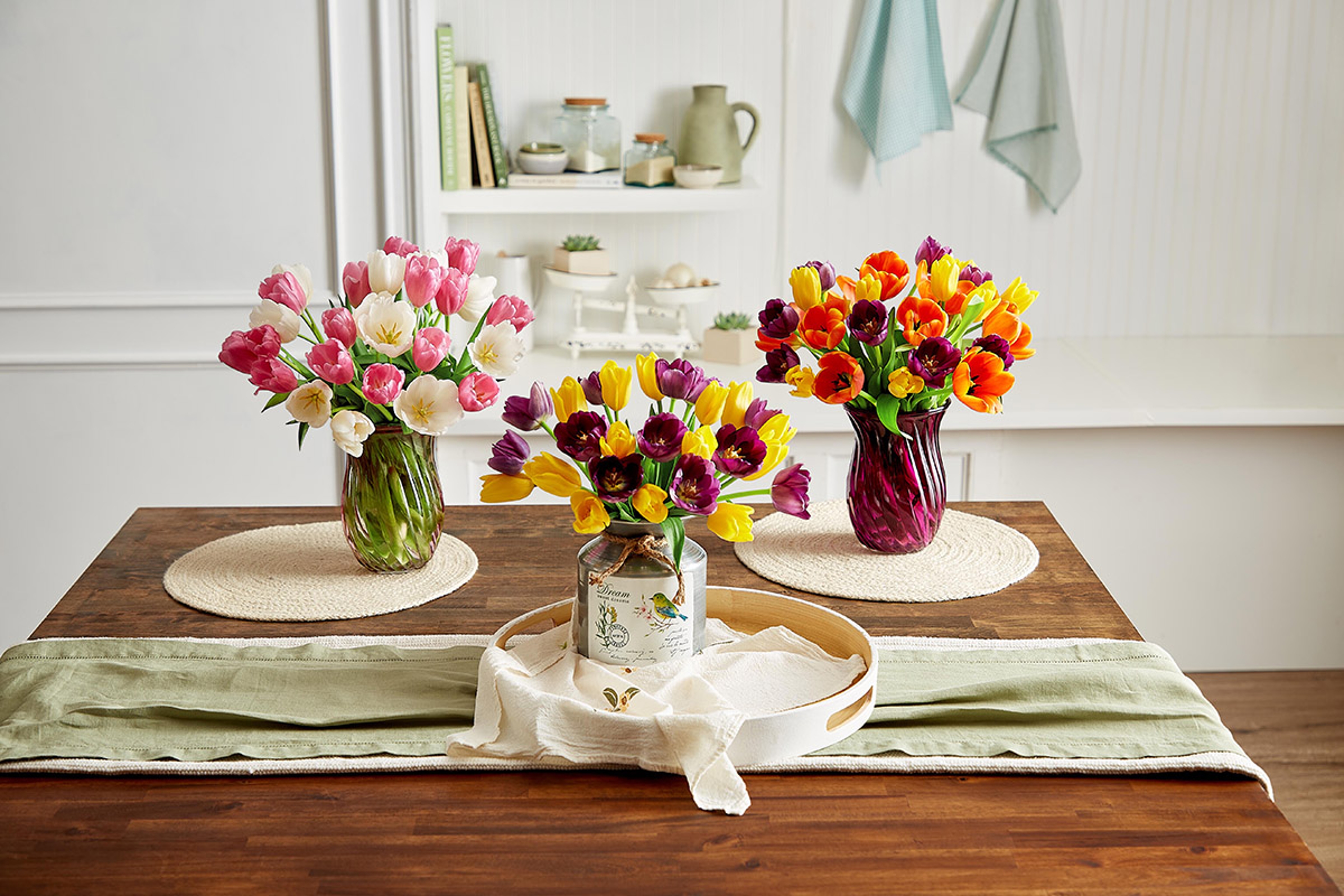 how to reuse vases tulips