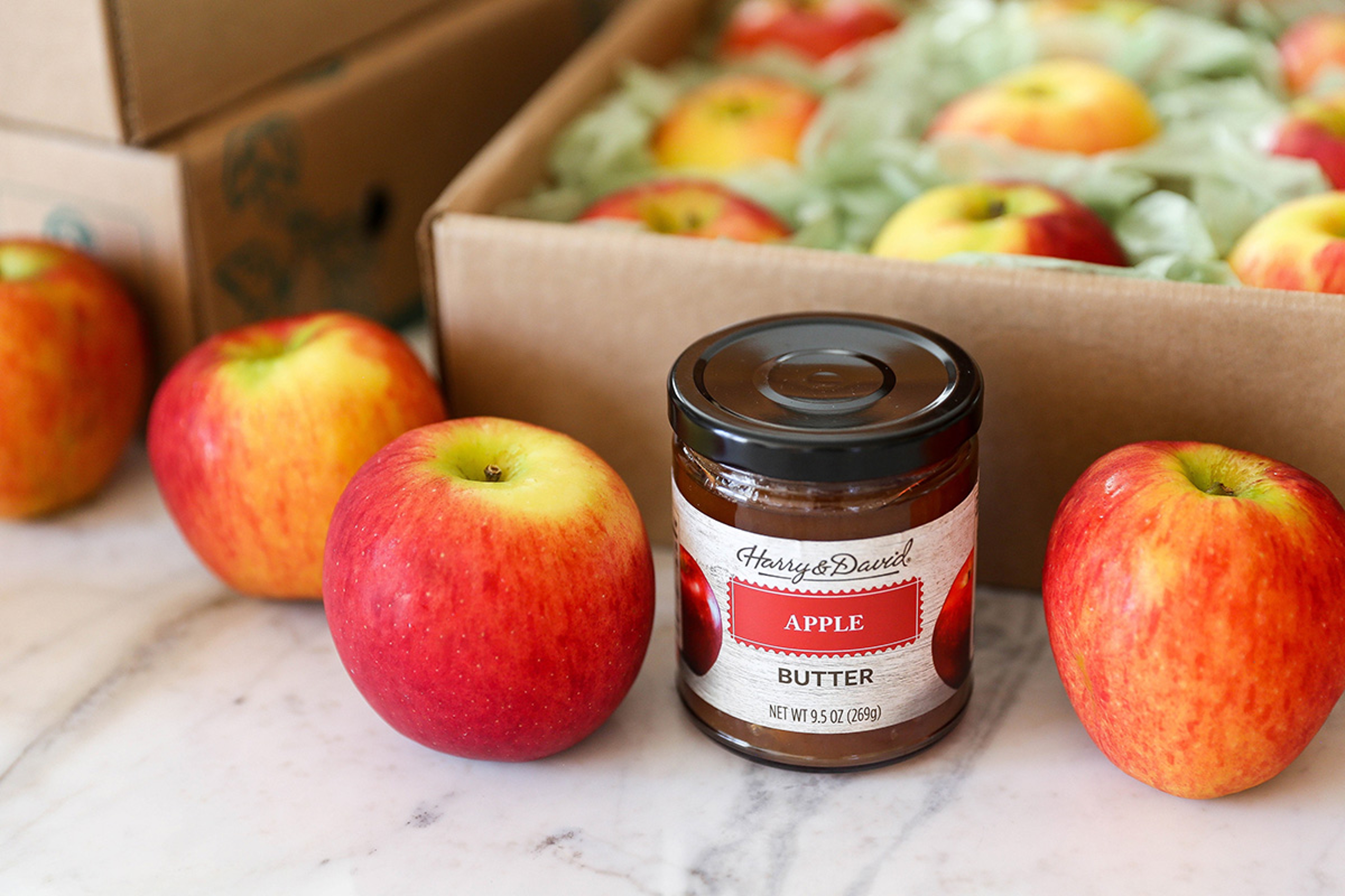 Ingredients for apple cider cocktail with apple butter.