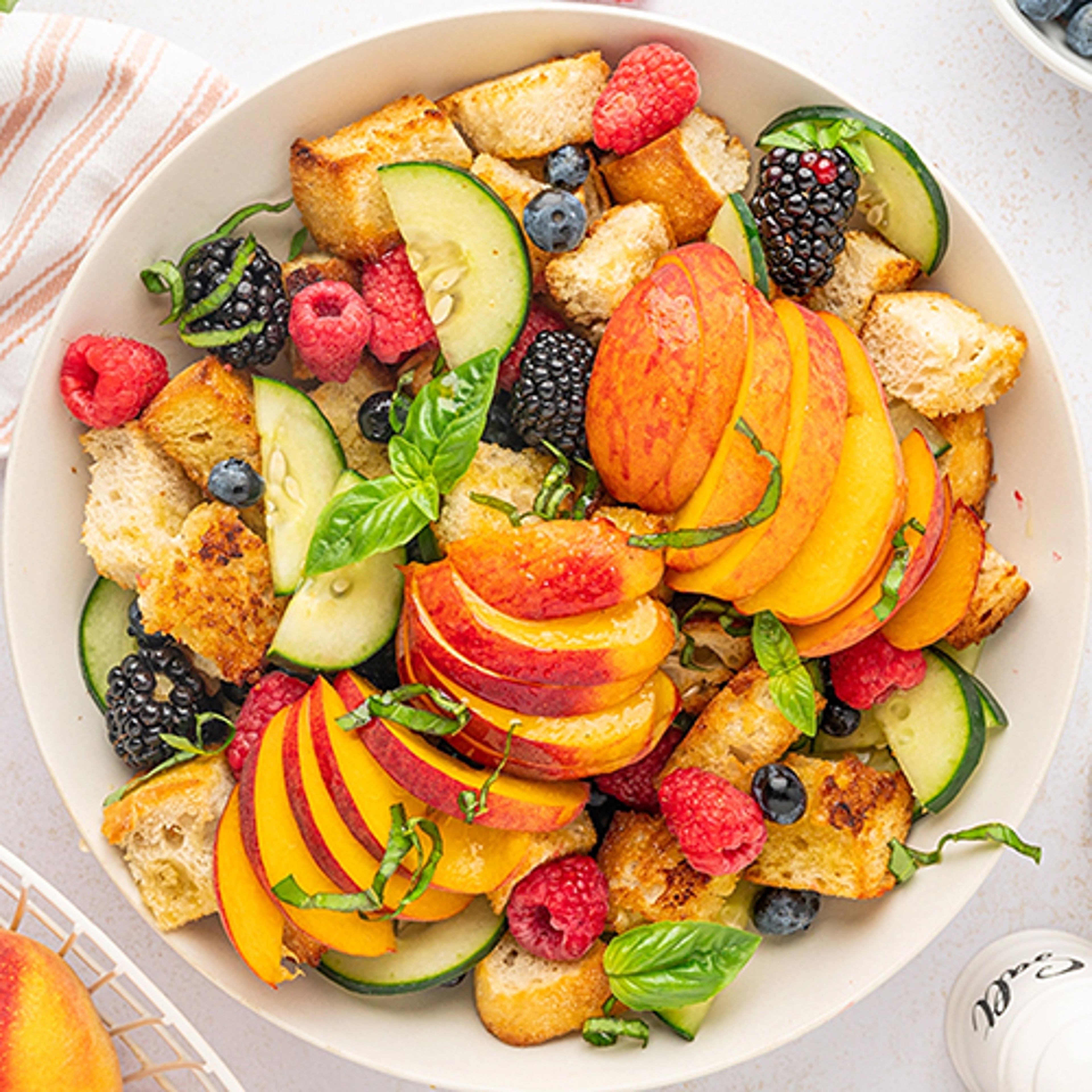peach recipes panzanella