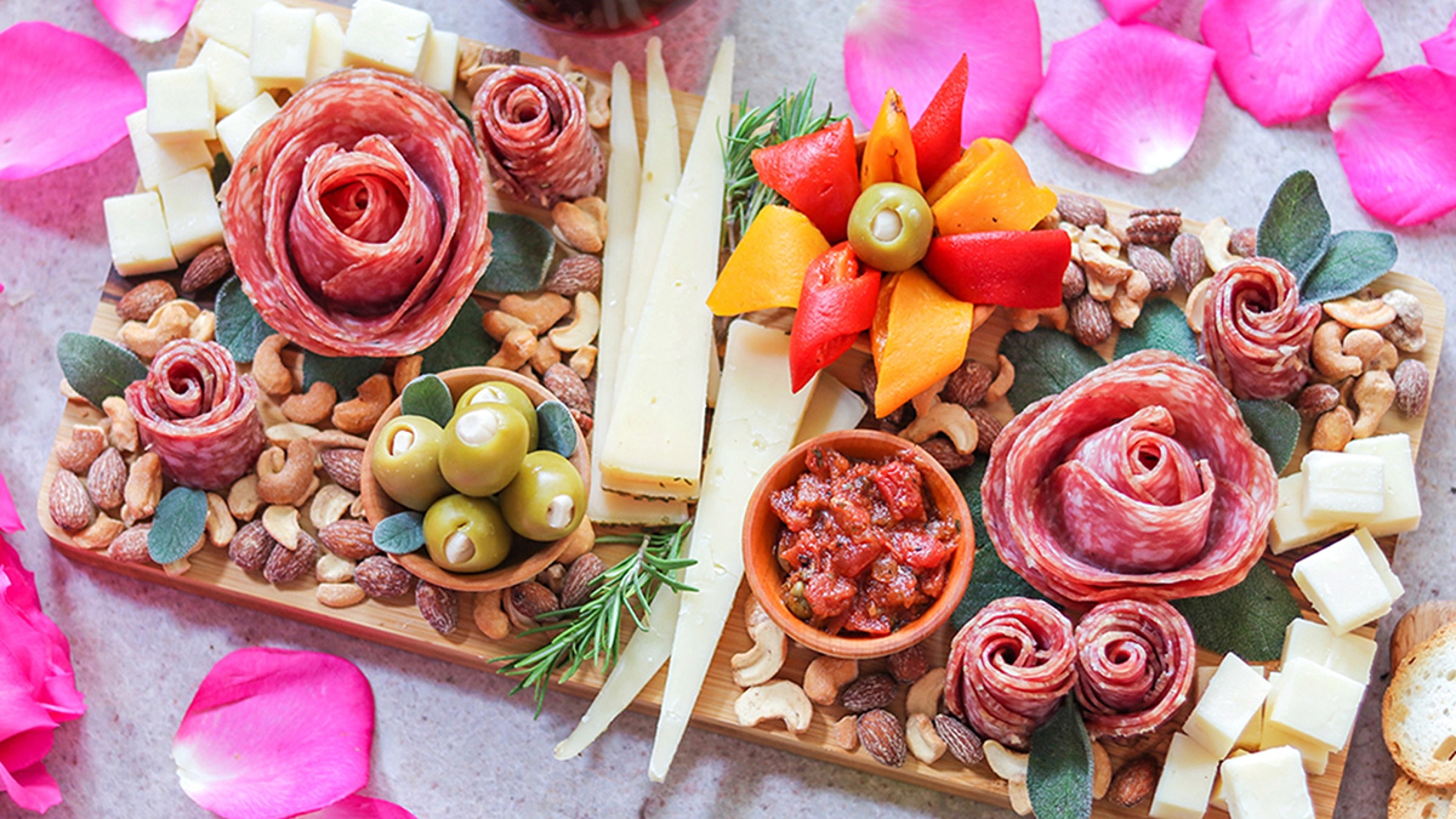 Rose Themed Charcuterie Board