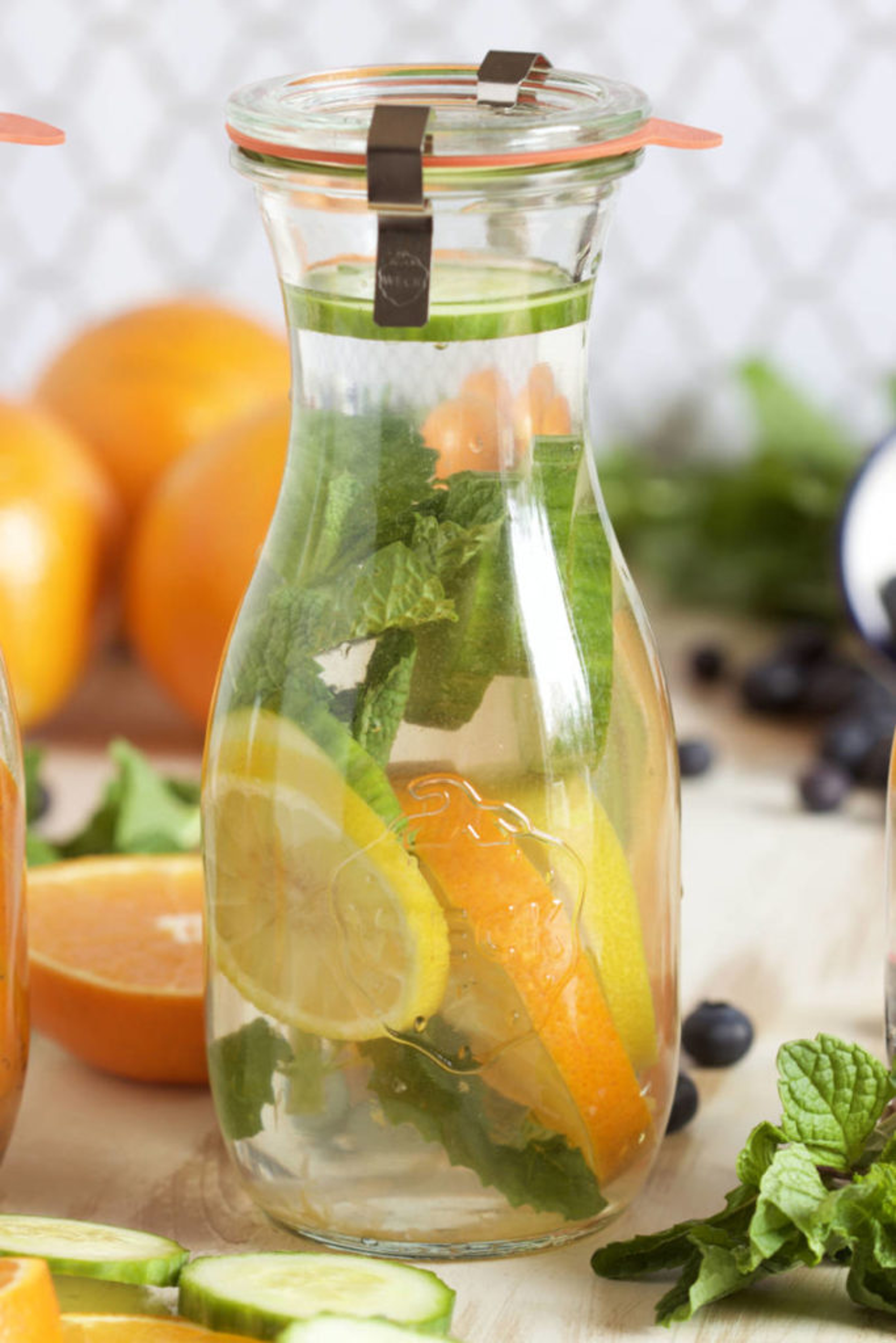 Fruit Infused Water cucumber mint