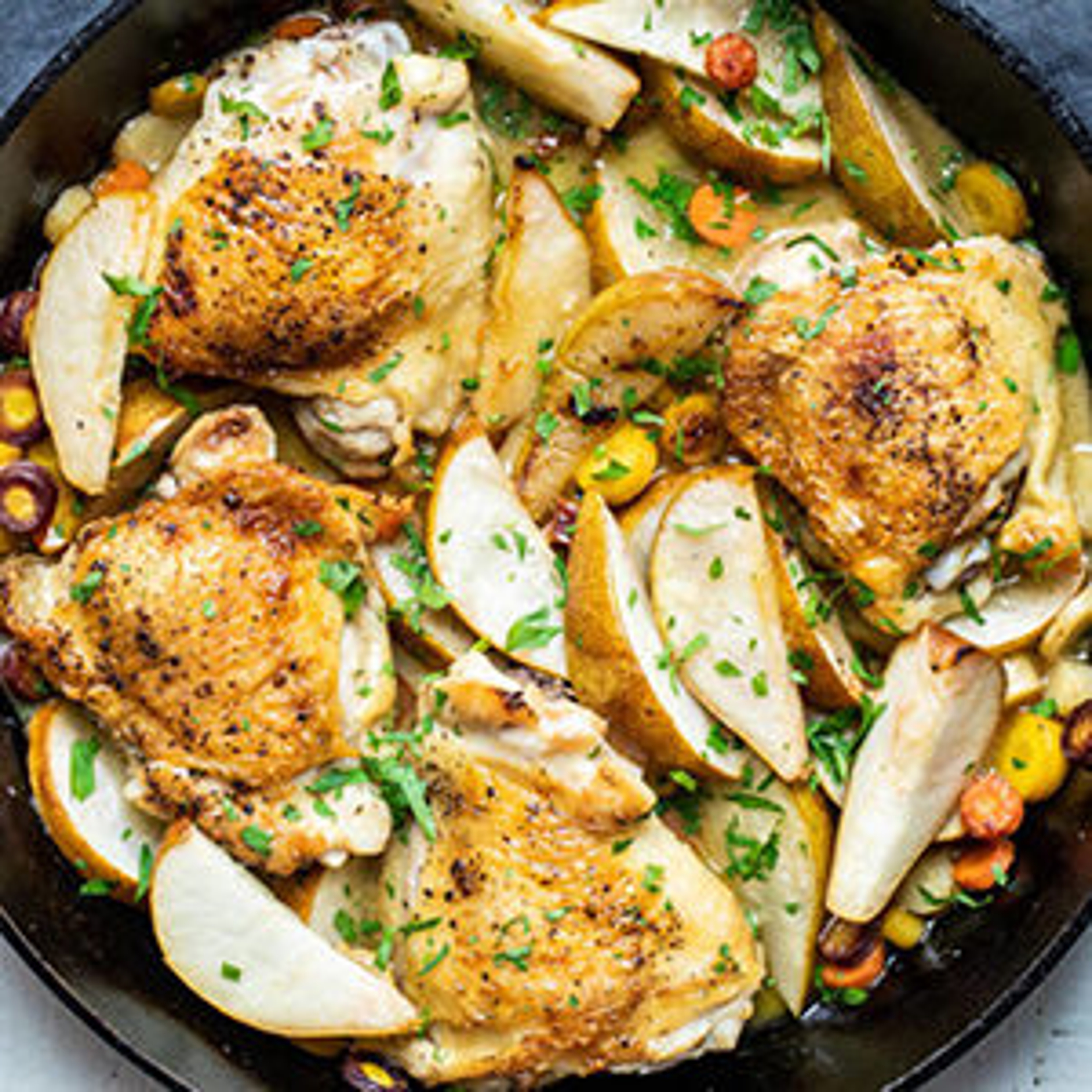 chicken recipes chicken thighs with pears