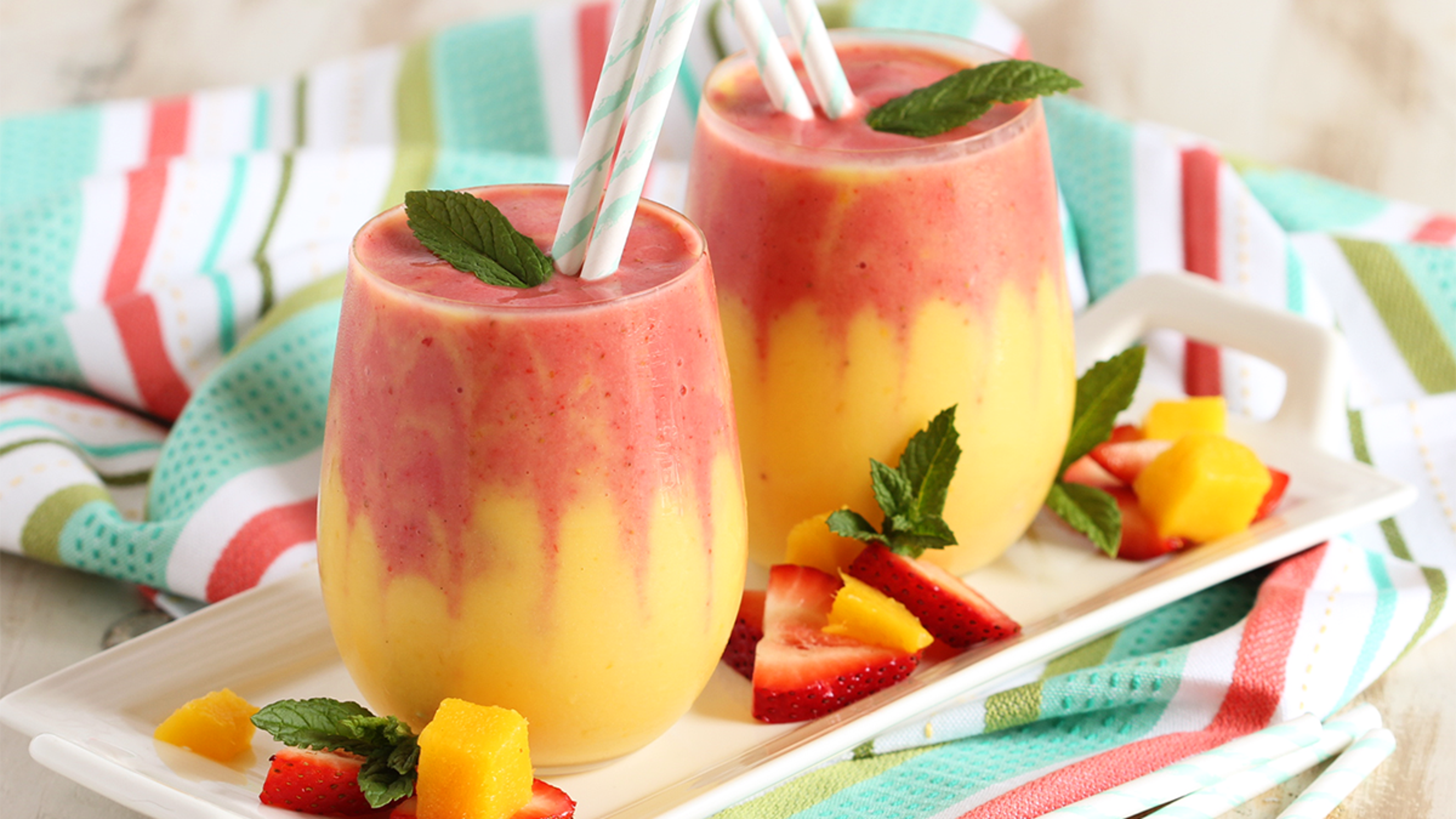 Mango Strawberry Layered Smoothie resized