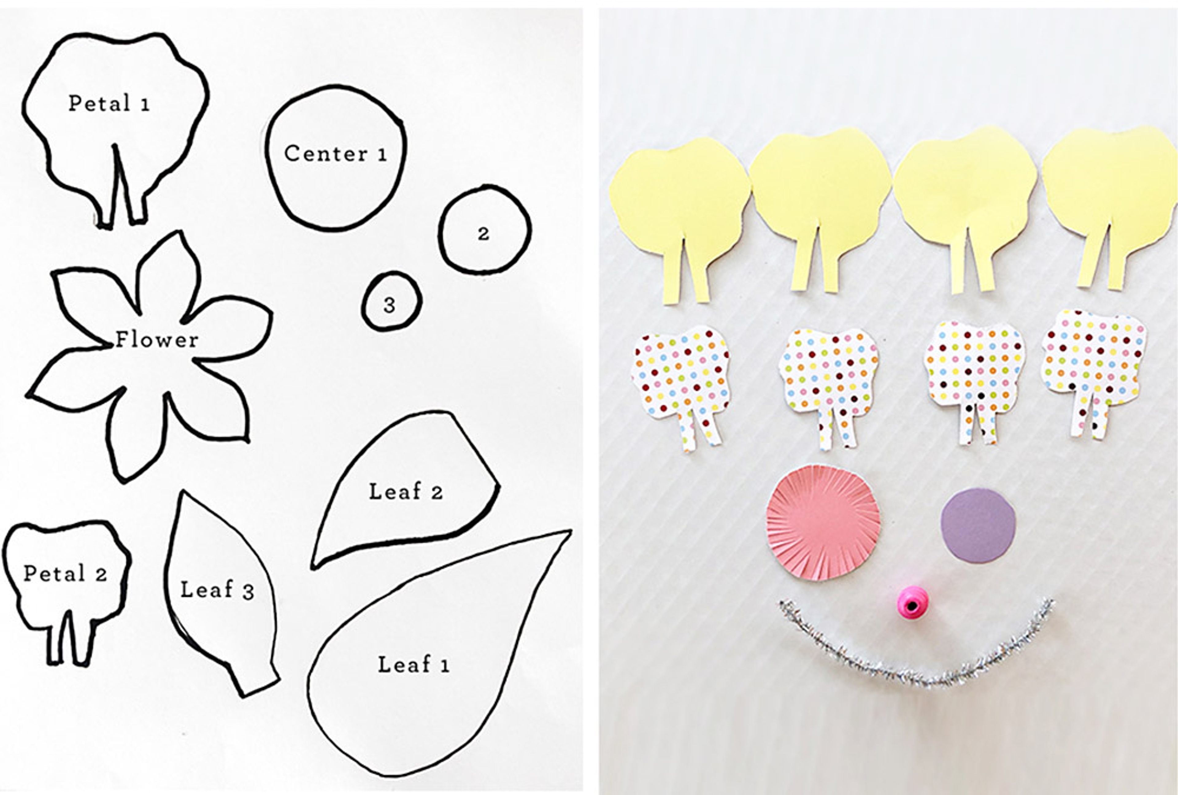 unicorn decorations with flower template