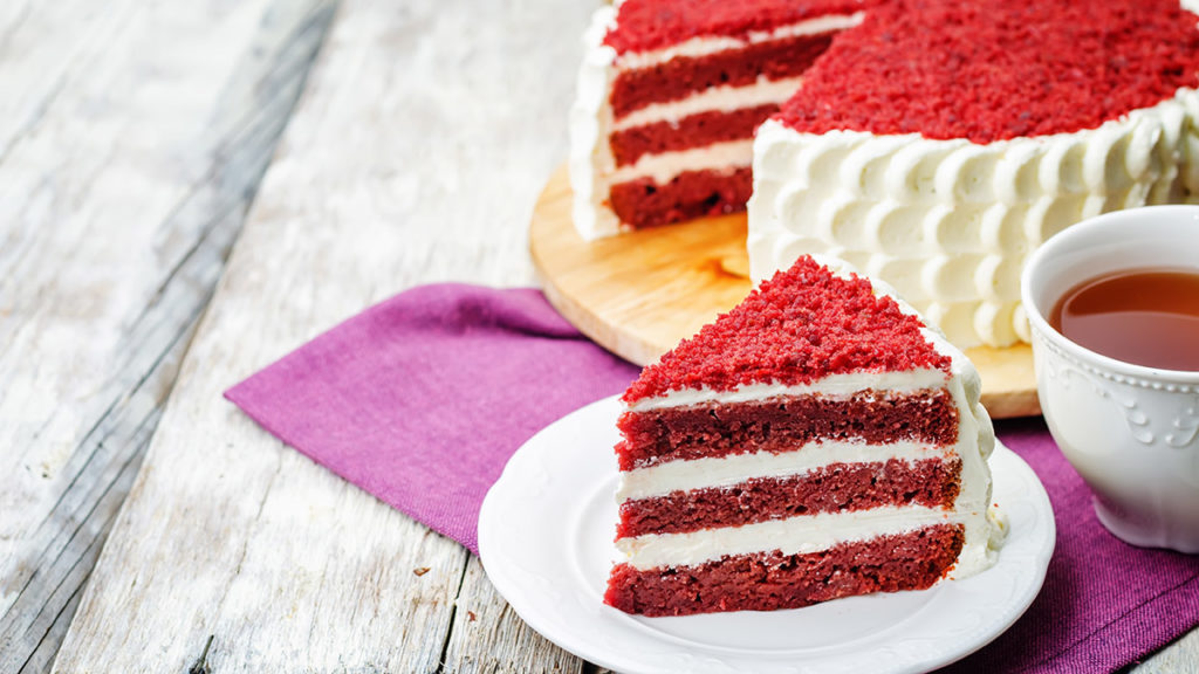 facts about buttercream slice of red velvet cake