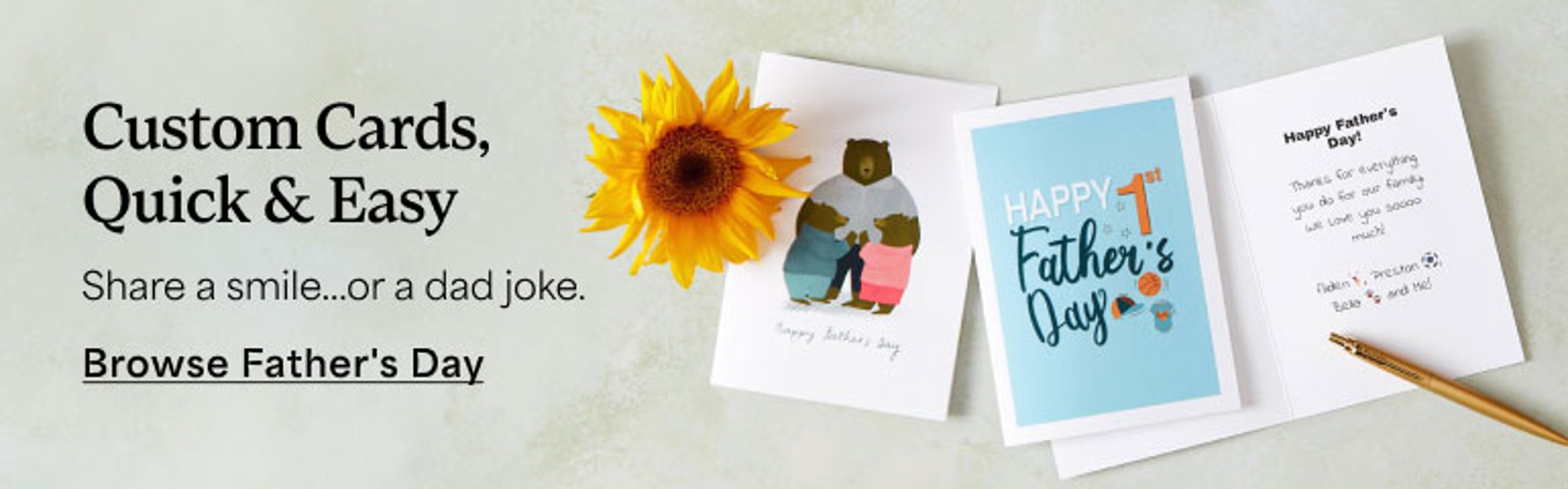 Custom Cards, Quick & Easy Father's Day Greeting Cards Banner Ad