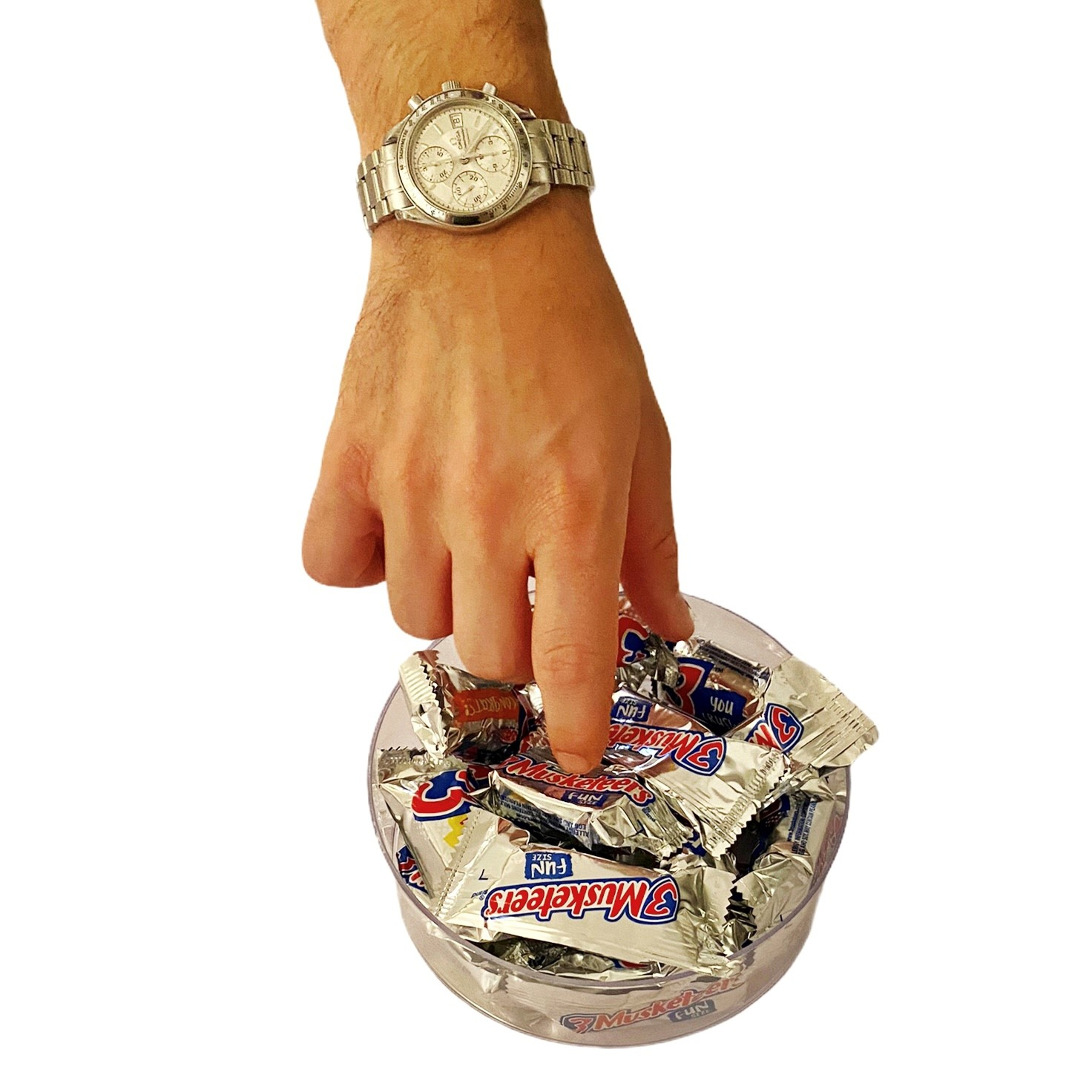 dad reaching for candy