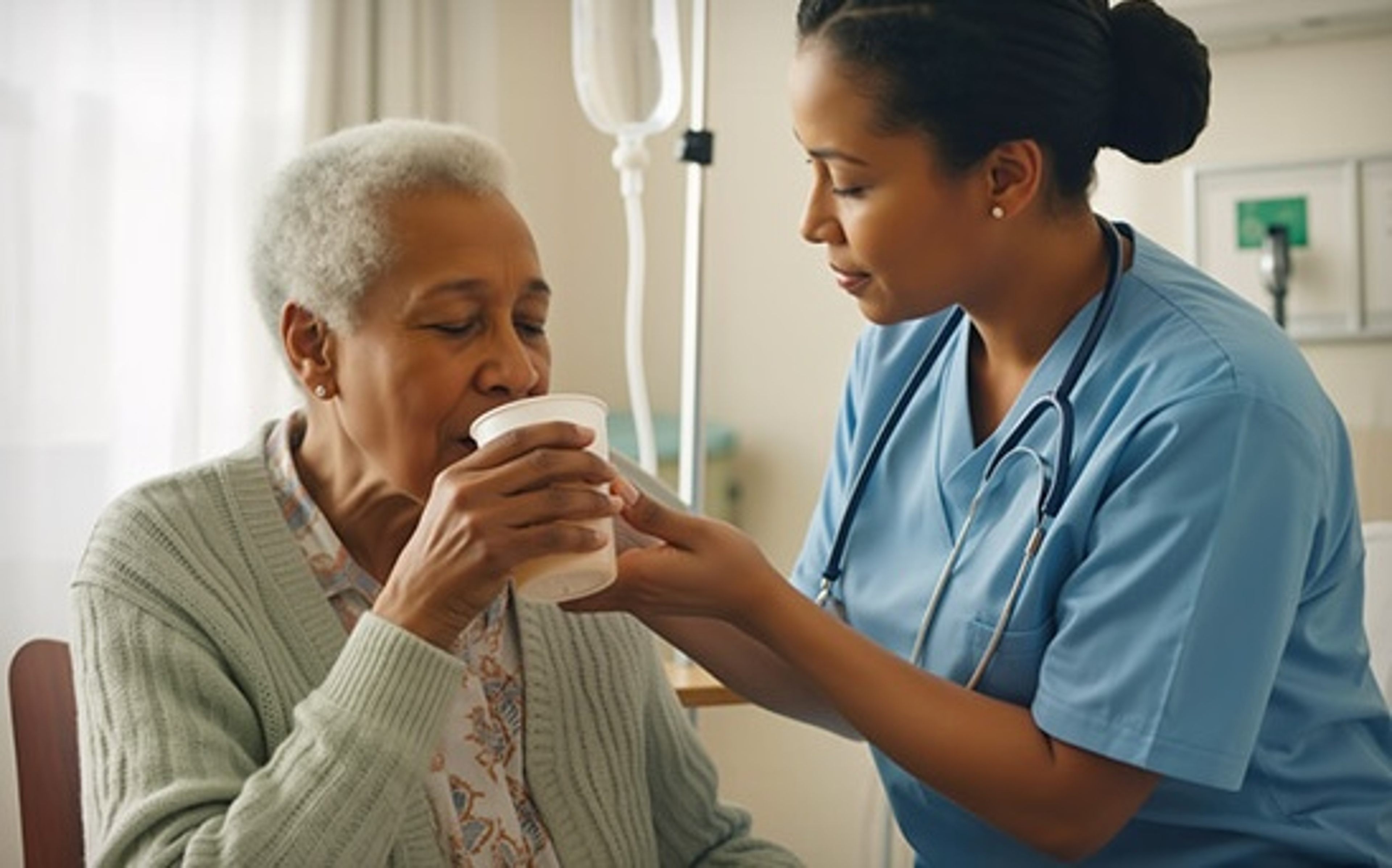 nurse patient cup of water