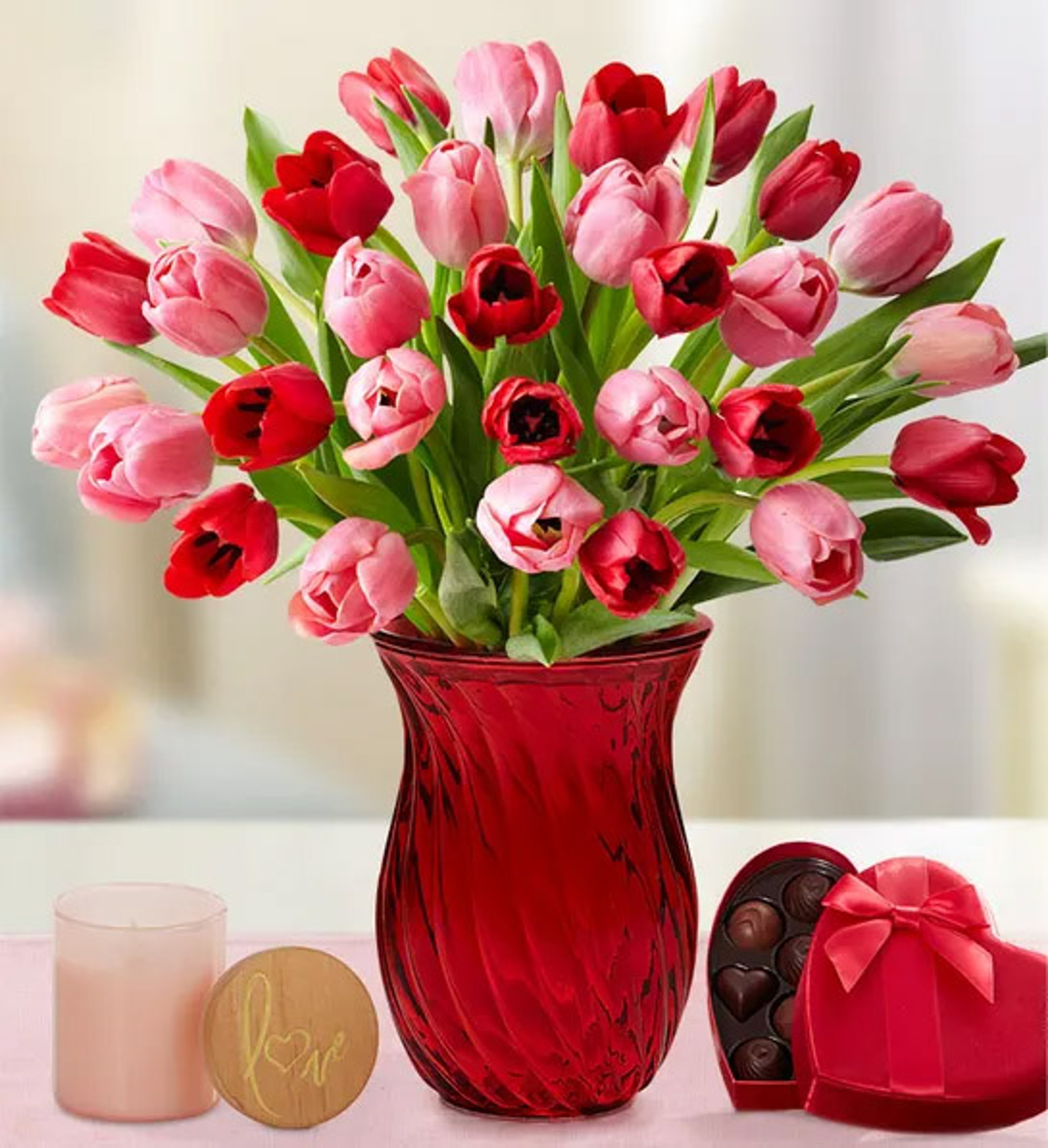 valentines day facts with tulips