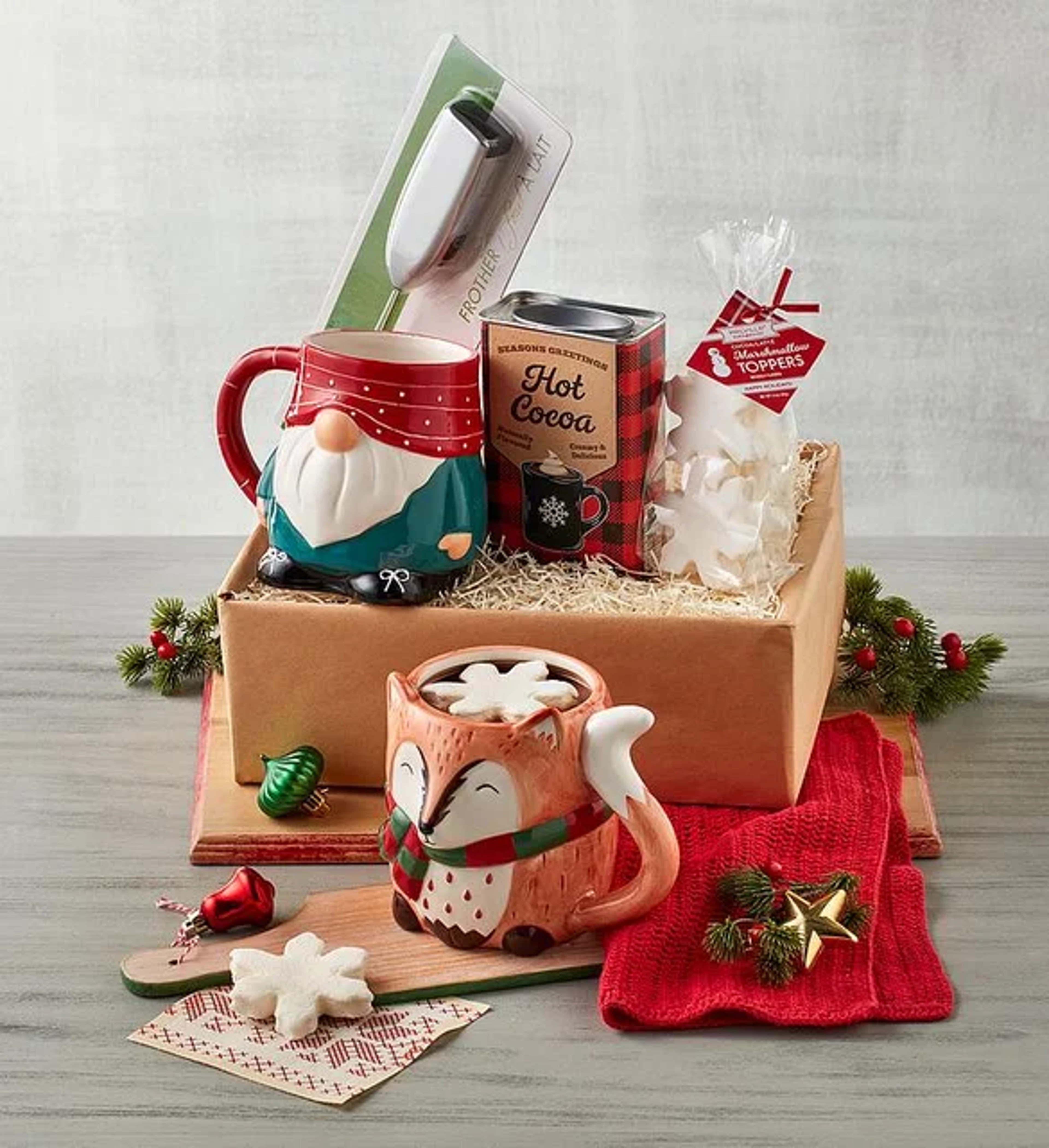 winter is awesome holiday mugs and hot cocoa kit