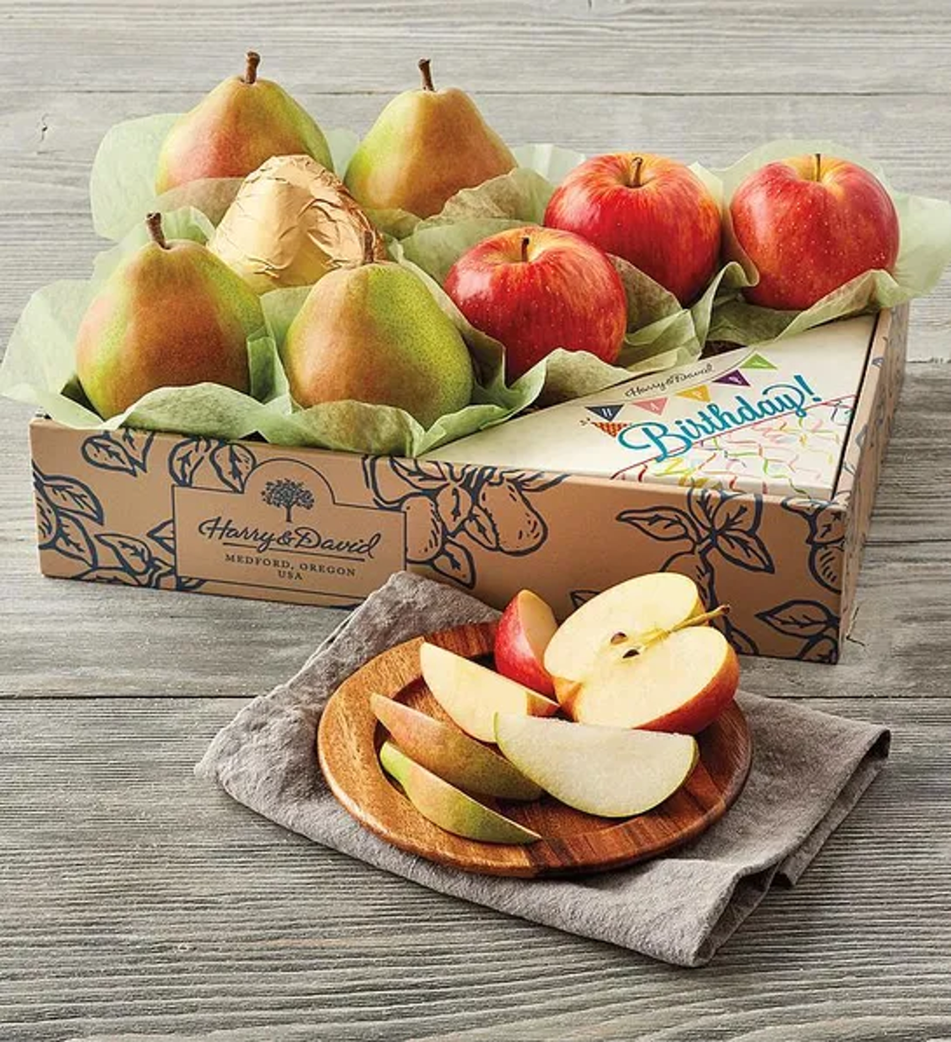 birthday pears and apples gift set