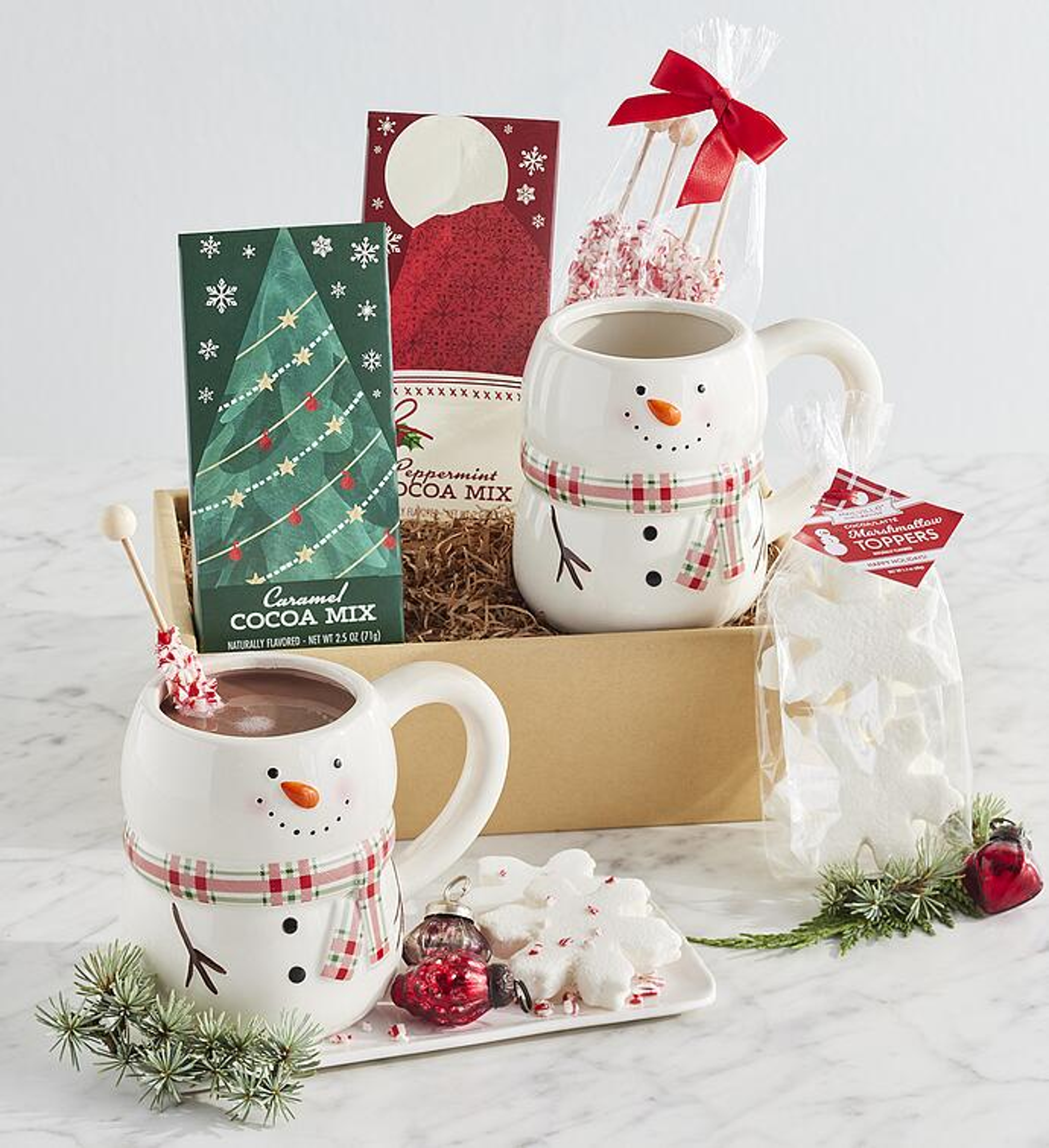 Last Minute Christmas Gifts Holiday Mugs and Hot Cocoa Kit