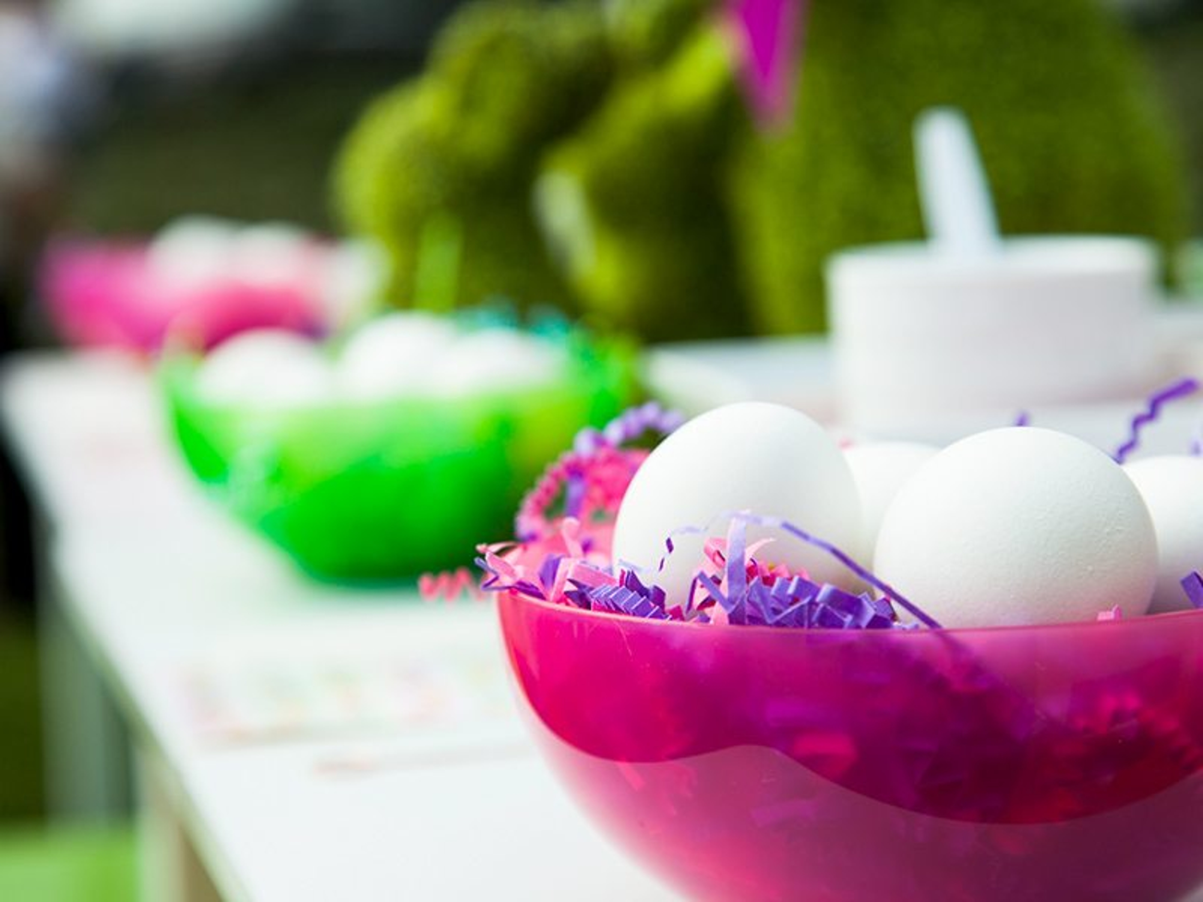 Easter Egg Decorating Party Decorating items in bowls
