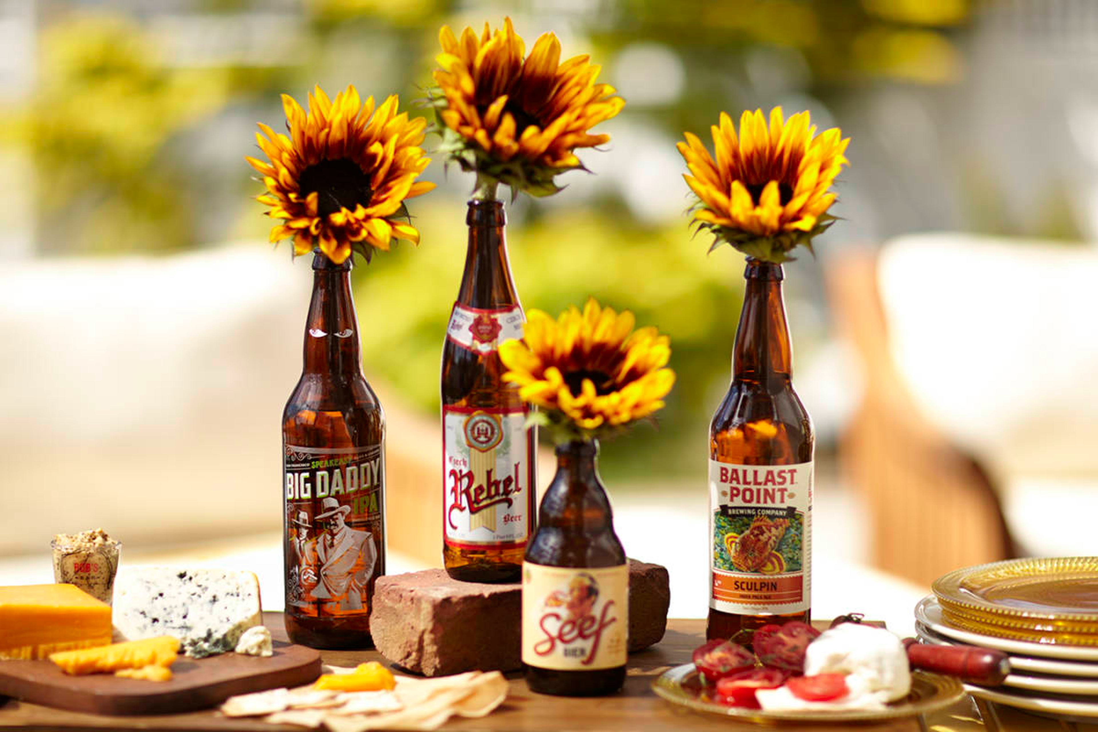 A photo of diy father’s day gifts with beer bottle vases