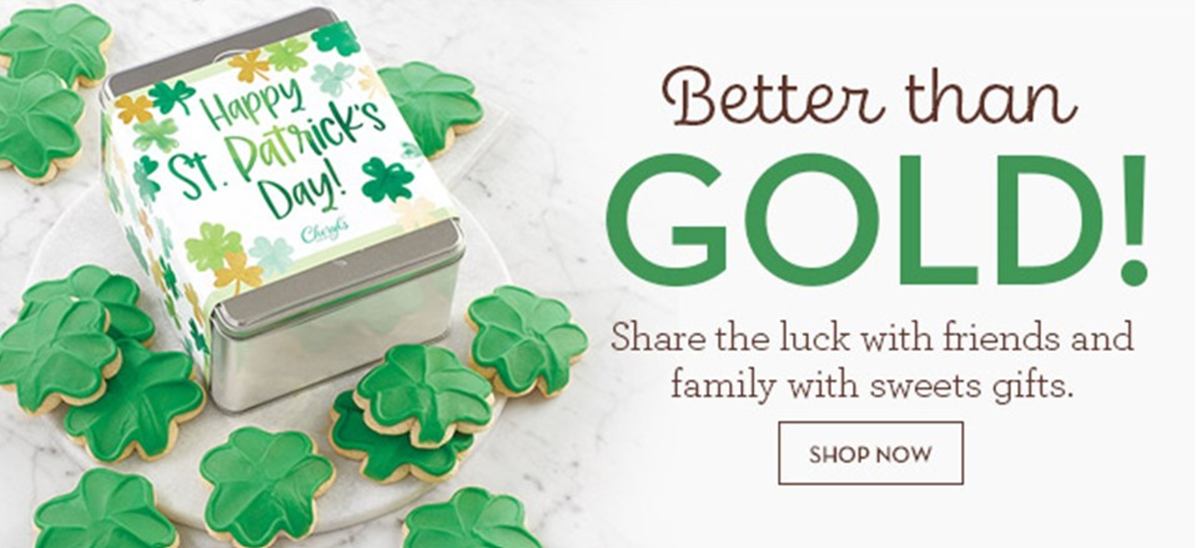 Happy St. Patrick's Cay Cookie Banner ad