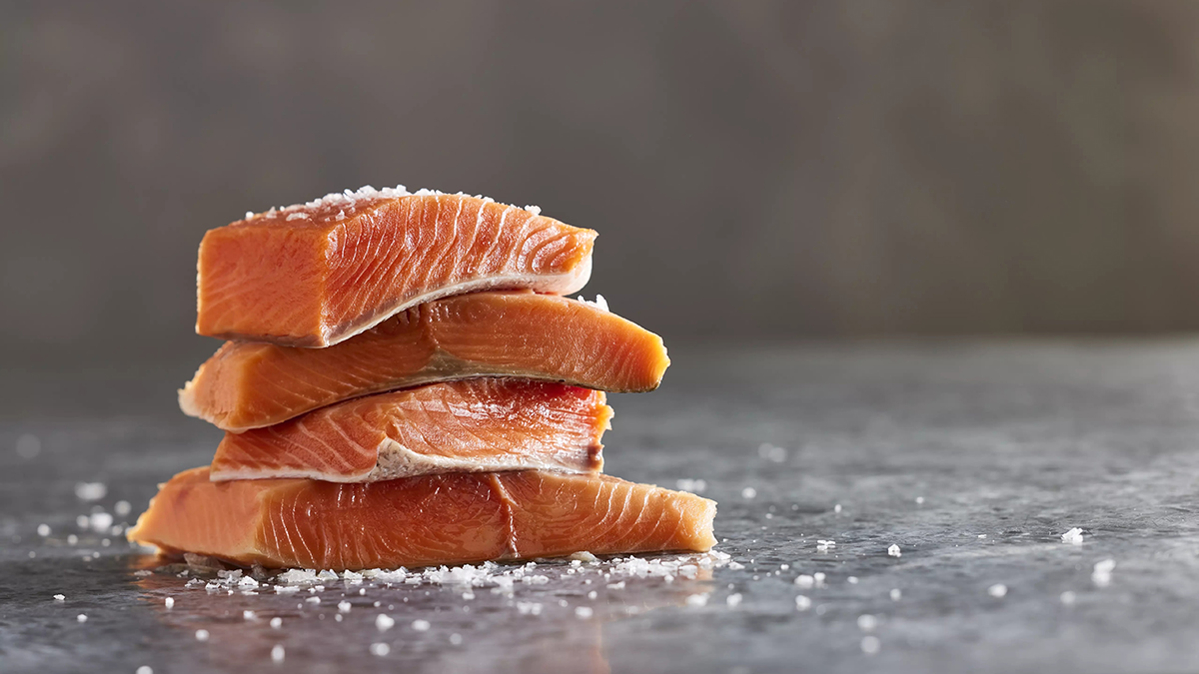 Can you eat salmon skin with several filets of salmon stacked on top of each other.