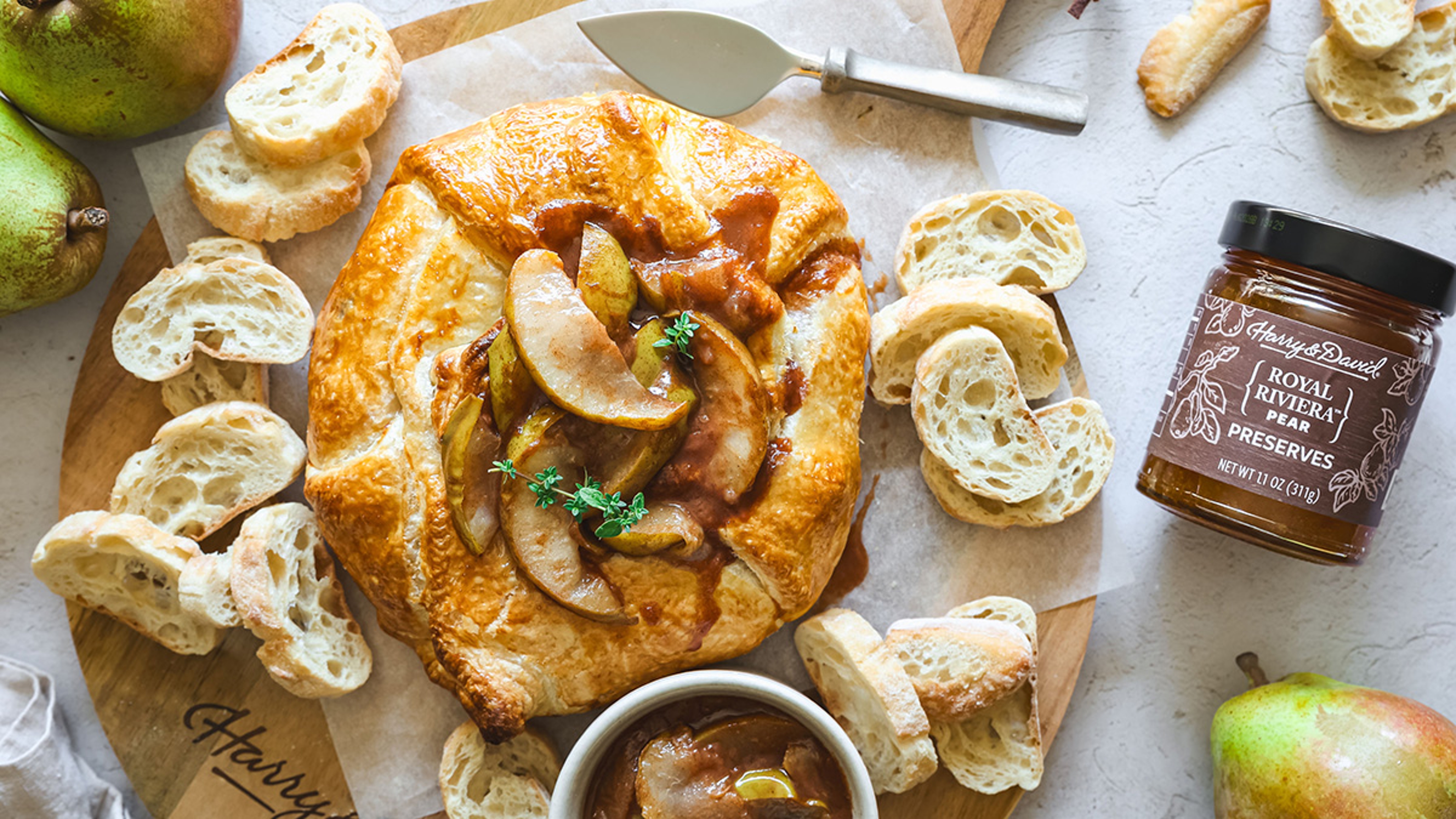 Article Cards Featured Image pear butter baked brie recipe