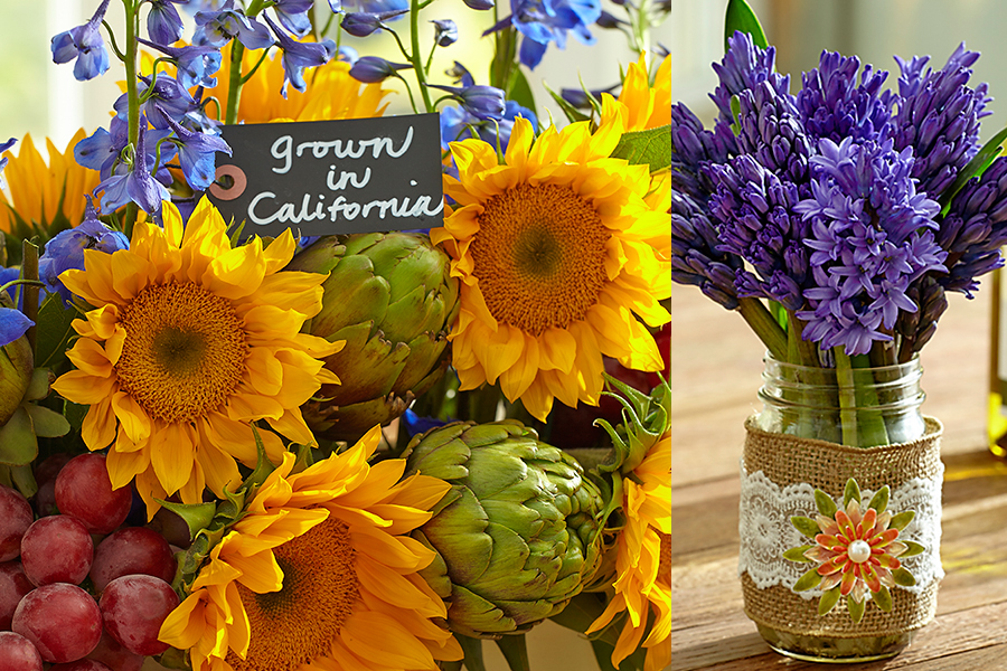 Mother's Day wine tasting flowers.