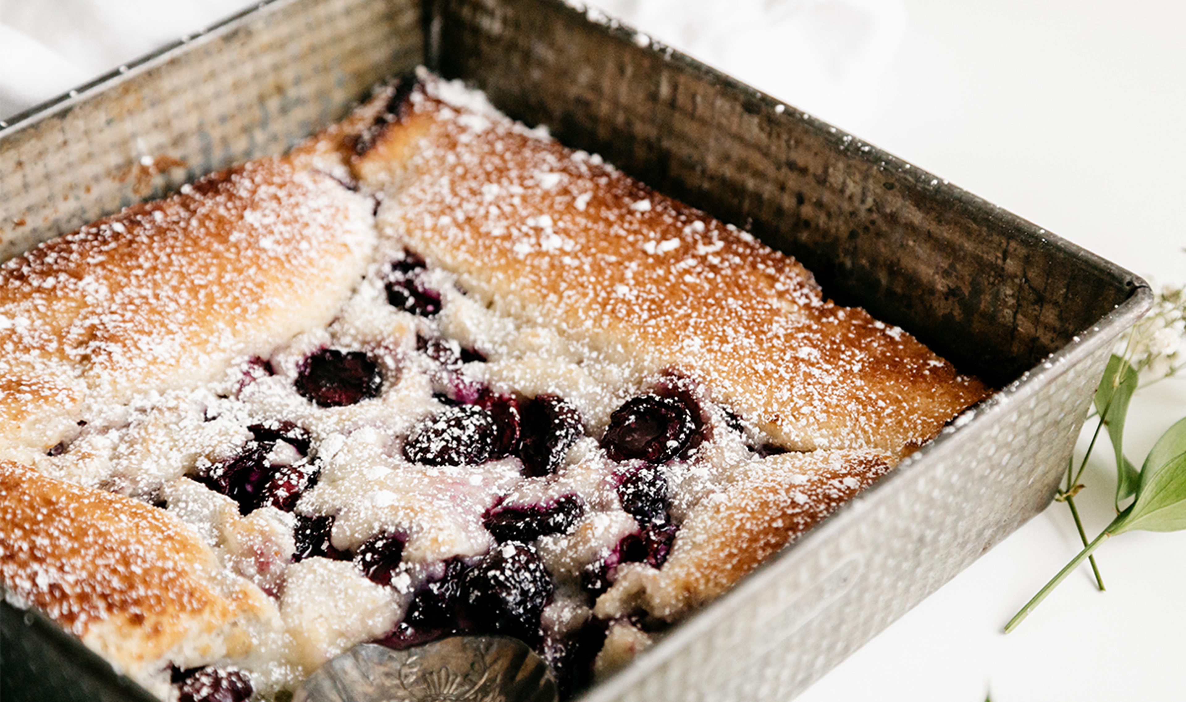 Closeup of cherry cobbler