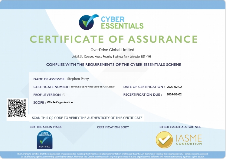 Certificate of Assurance
