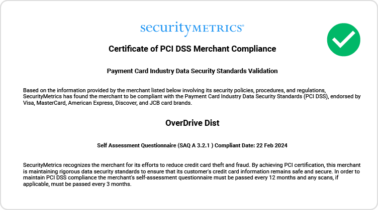 Certificate of PCI