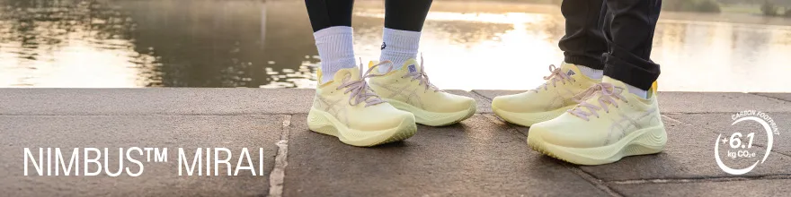 NIMBUS™ MIRAI​. A sustainably focused running shoe that's helping us take steps towards zero waste. ​