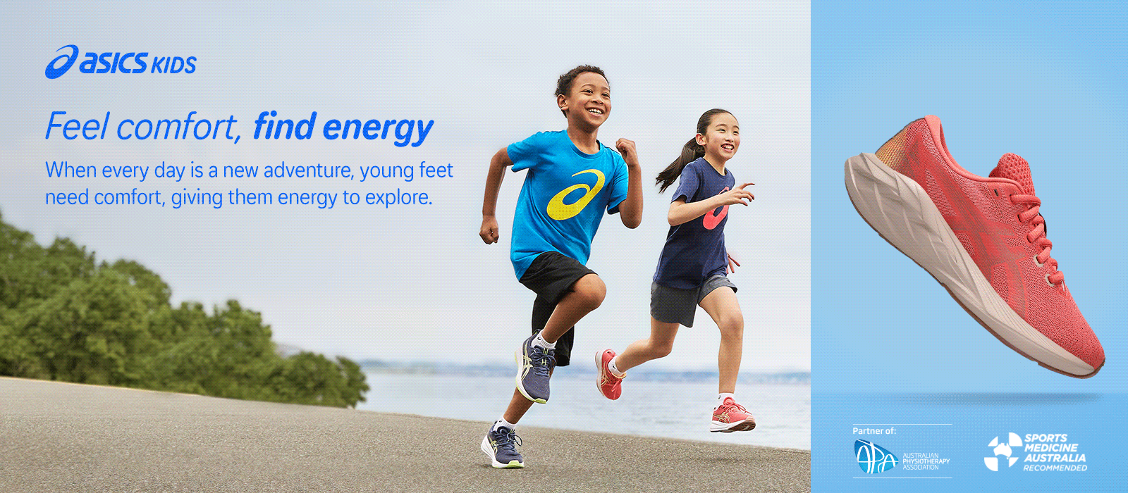 ASICS Kids Shoes. Feel comfort, find energy.
