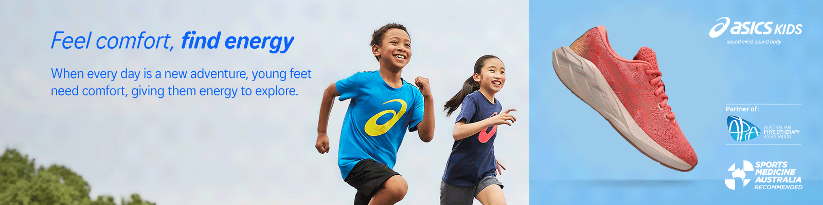 ASICS Kids Shoes. Feel comfort, find energy.