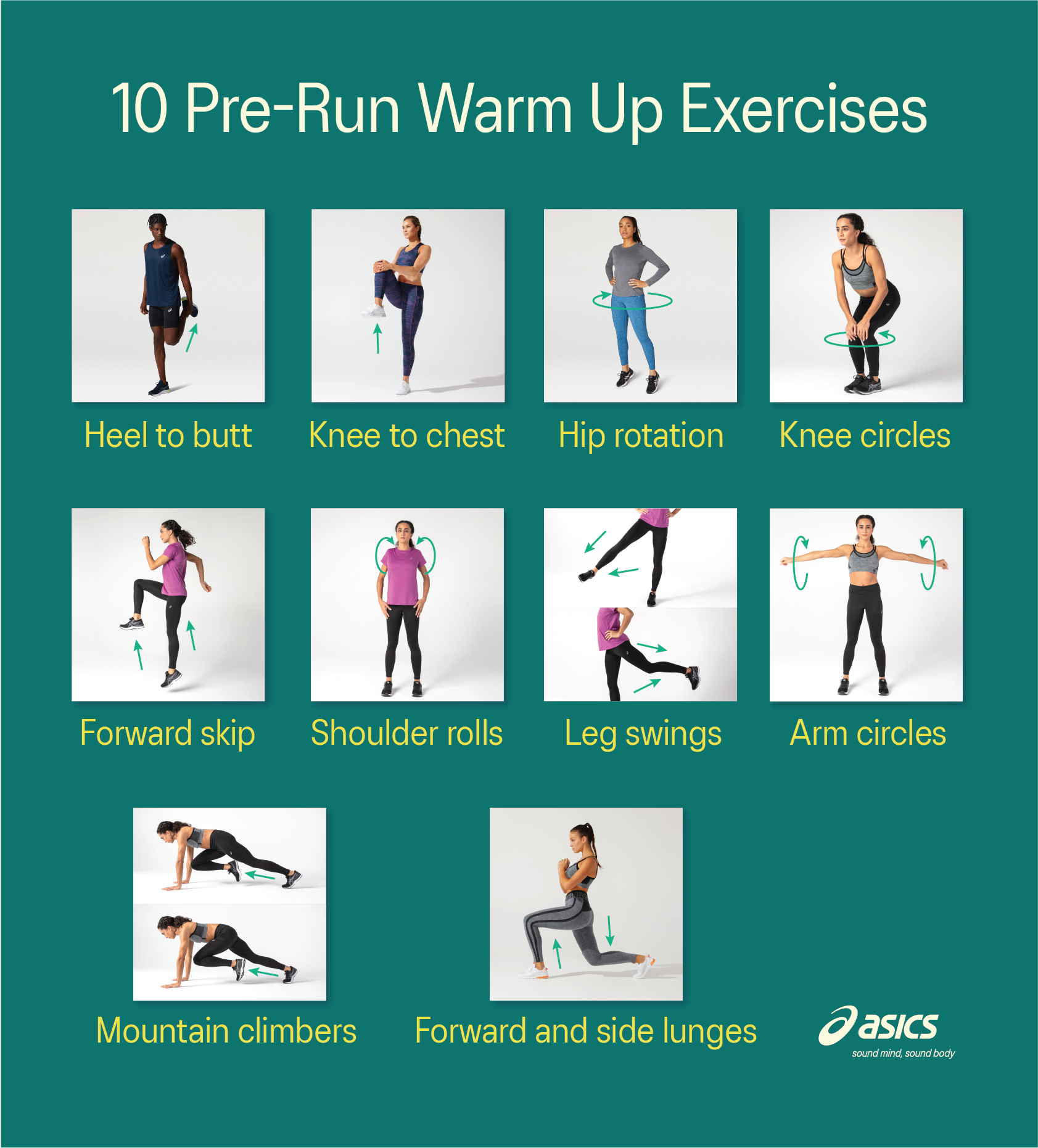 10 pre-run warm up exercises