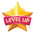 Star icon with "Level Up" on the front of it.